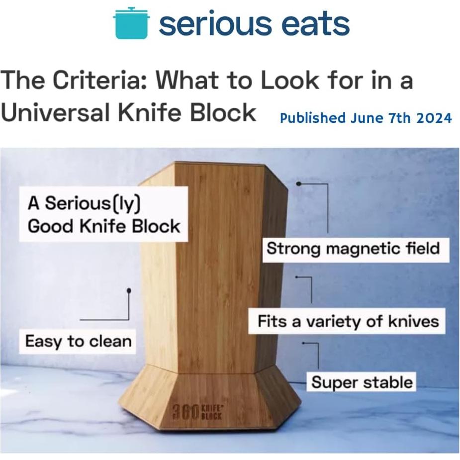 Bloque de Cuchillos Magnético Rotativo 360 Knife Block Nuez