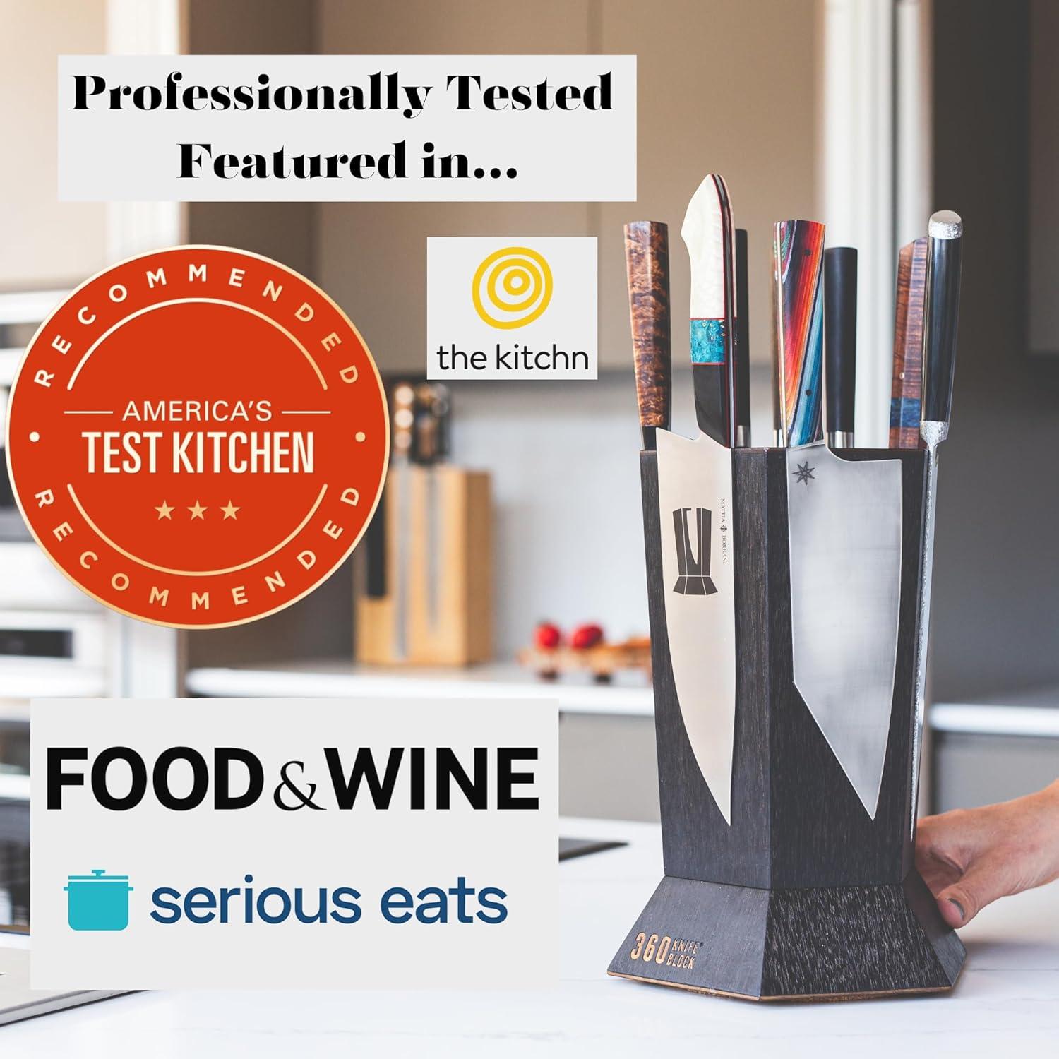 Bloque de Cuchillos Magnético Rotativo 360 Knife Block Nuez