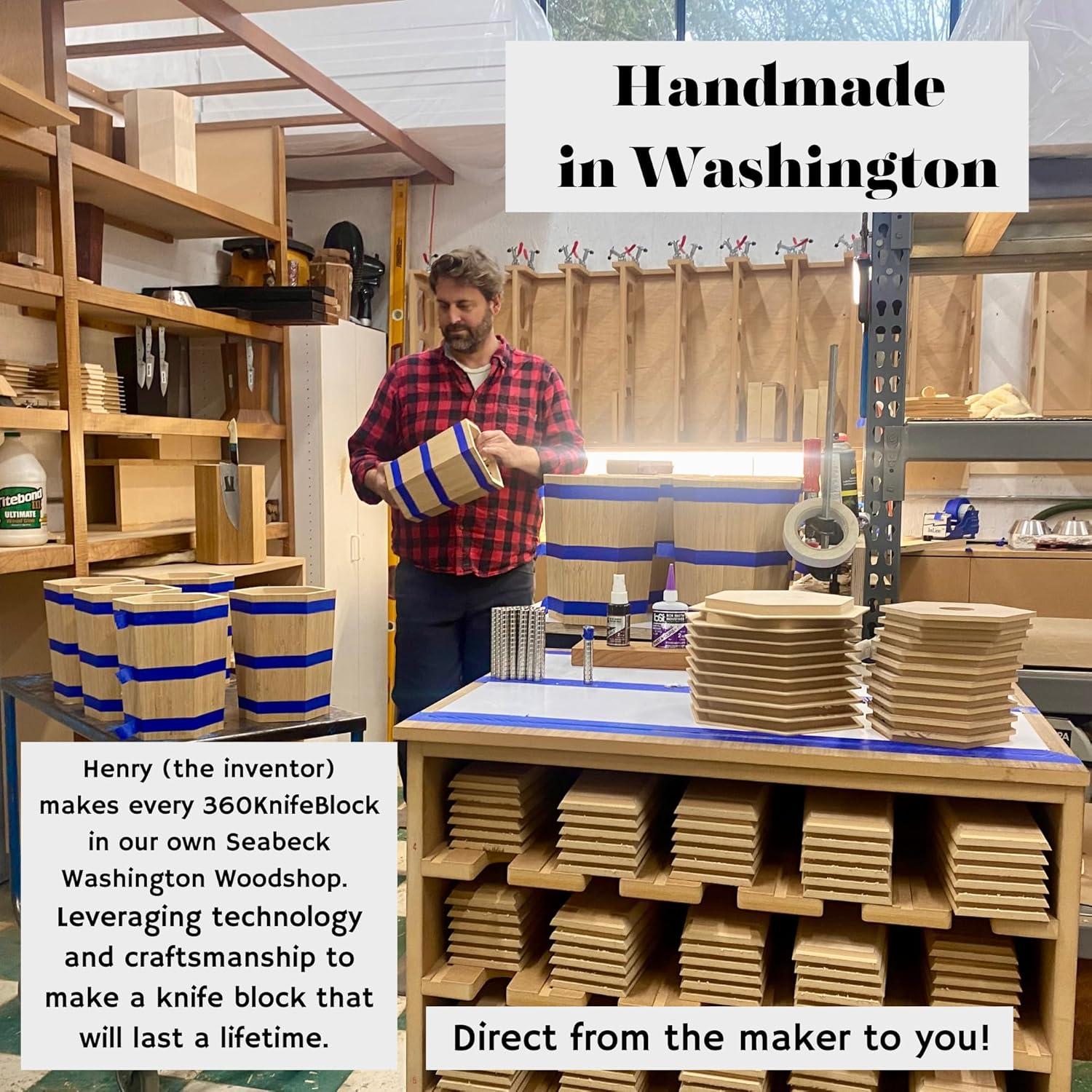 Bloque de Cuchillos Magnético Rotativo 360 Knife Block Nuez