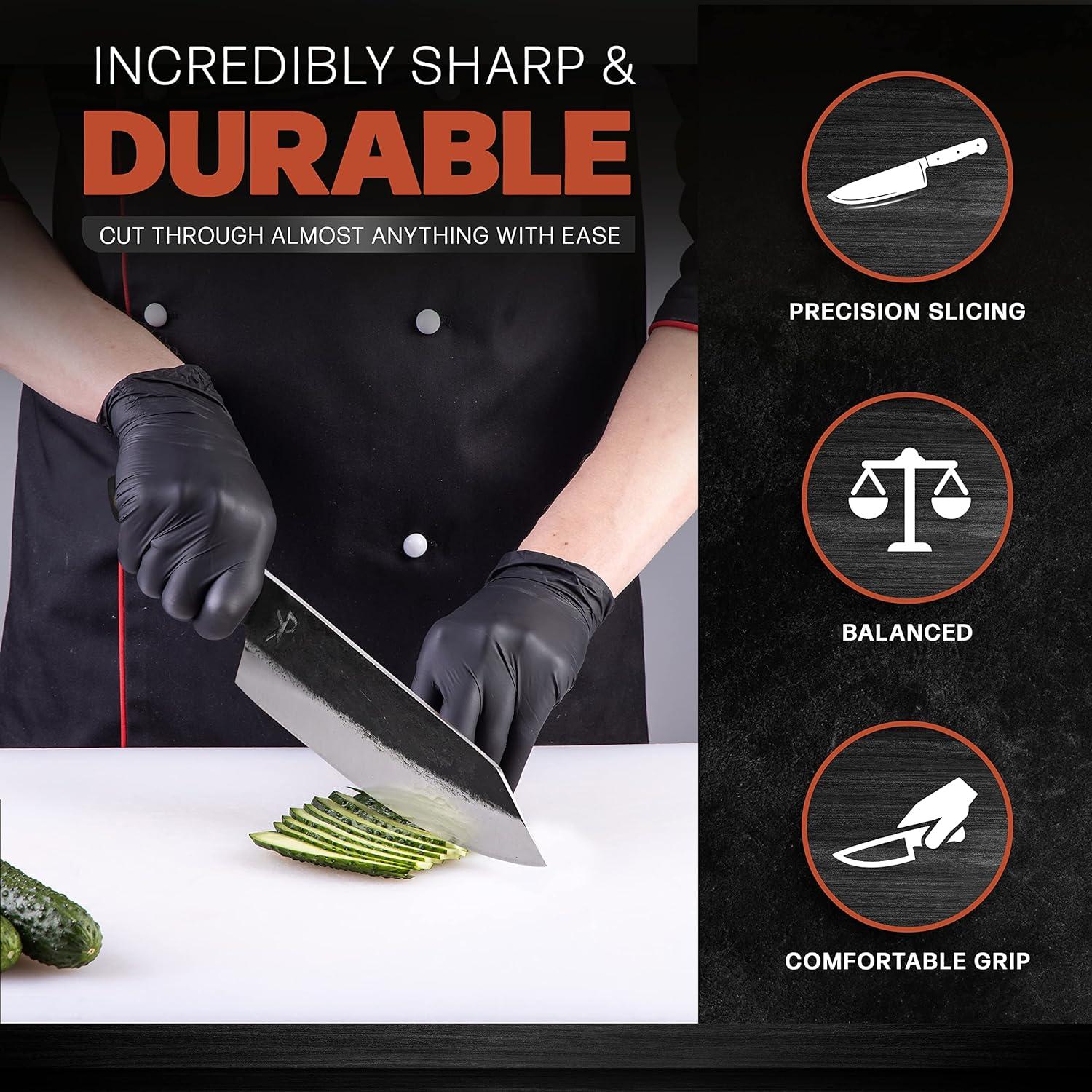 Handmade Chefs Carving Knife For Meat Cutting- Extremely Sharp Cooking Knife 8 Inch -Hand Sharpen Best Gift For Men - High Carbon Steel w/Canvas Sheath