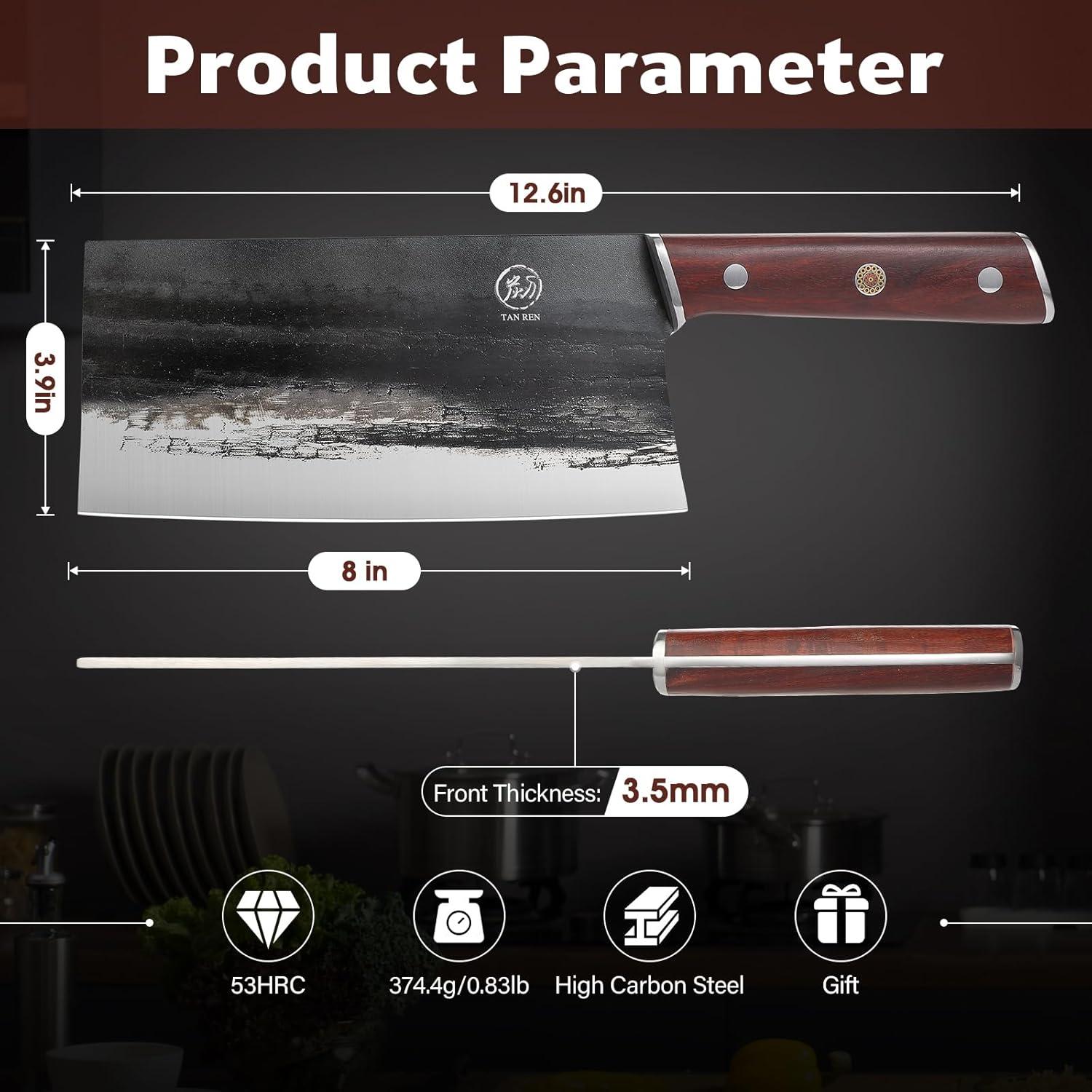 Cuchillo de Carnicero TAN REN 20.32 cm Acero al Carbono