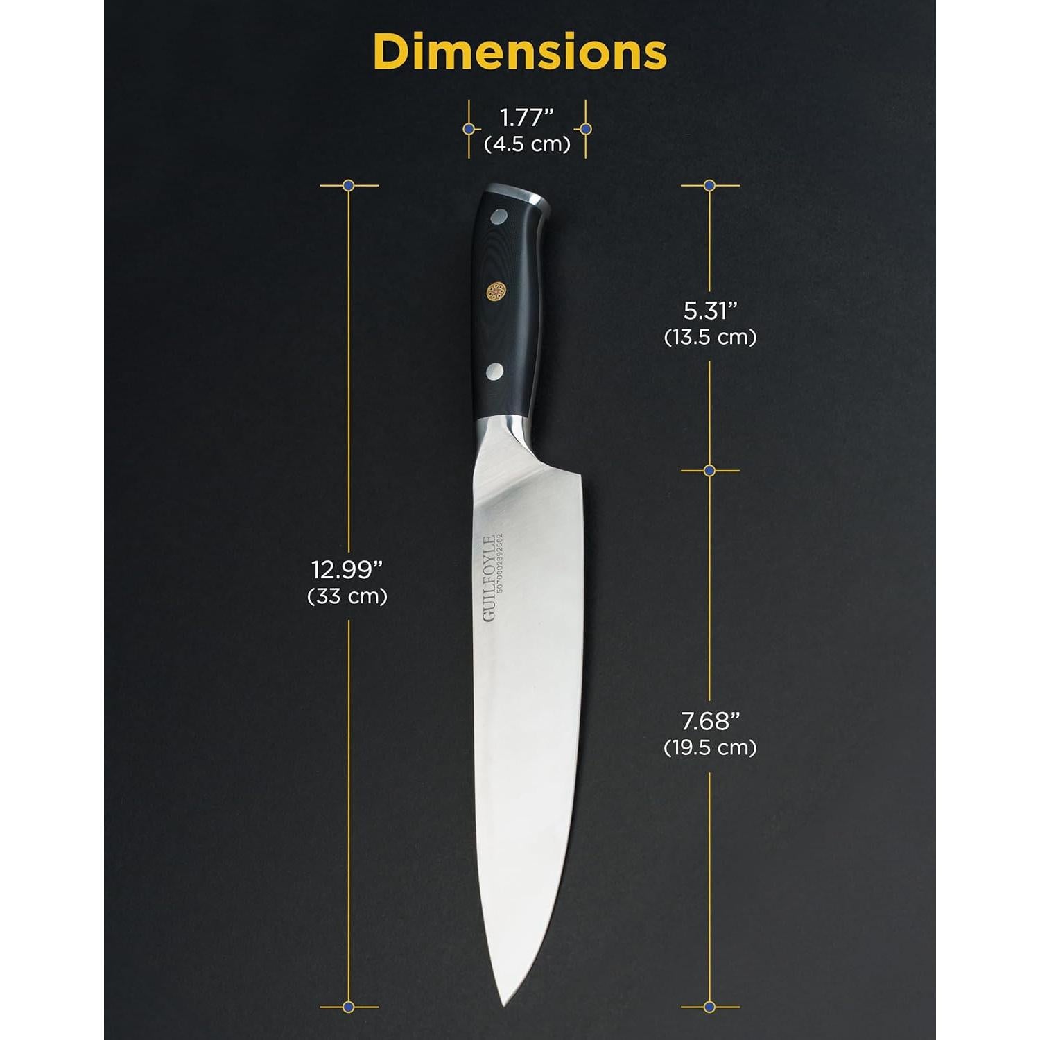 Cuchillo de Chef Guilfoyle 20 cm Acero Inoxidable G10