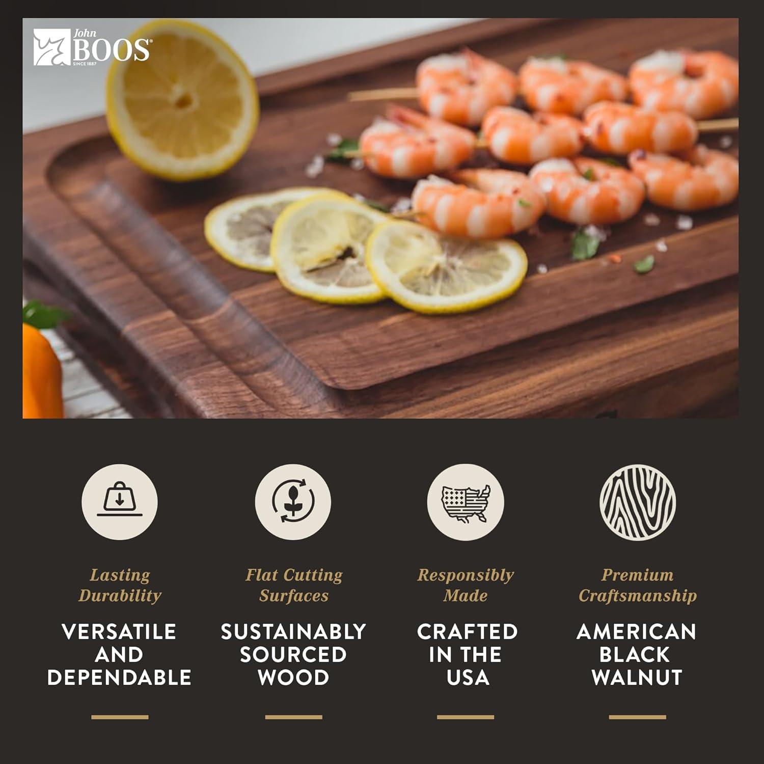 Tabla de Cortar de Madera de Nogal John Boos 45.72x30.48 cm