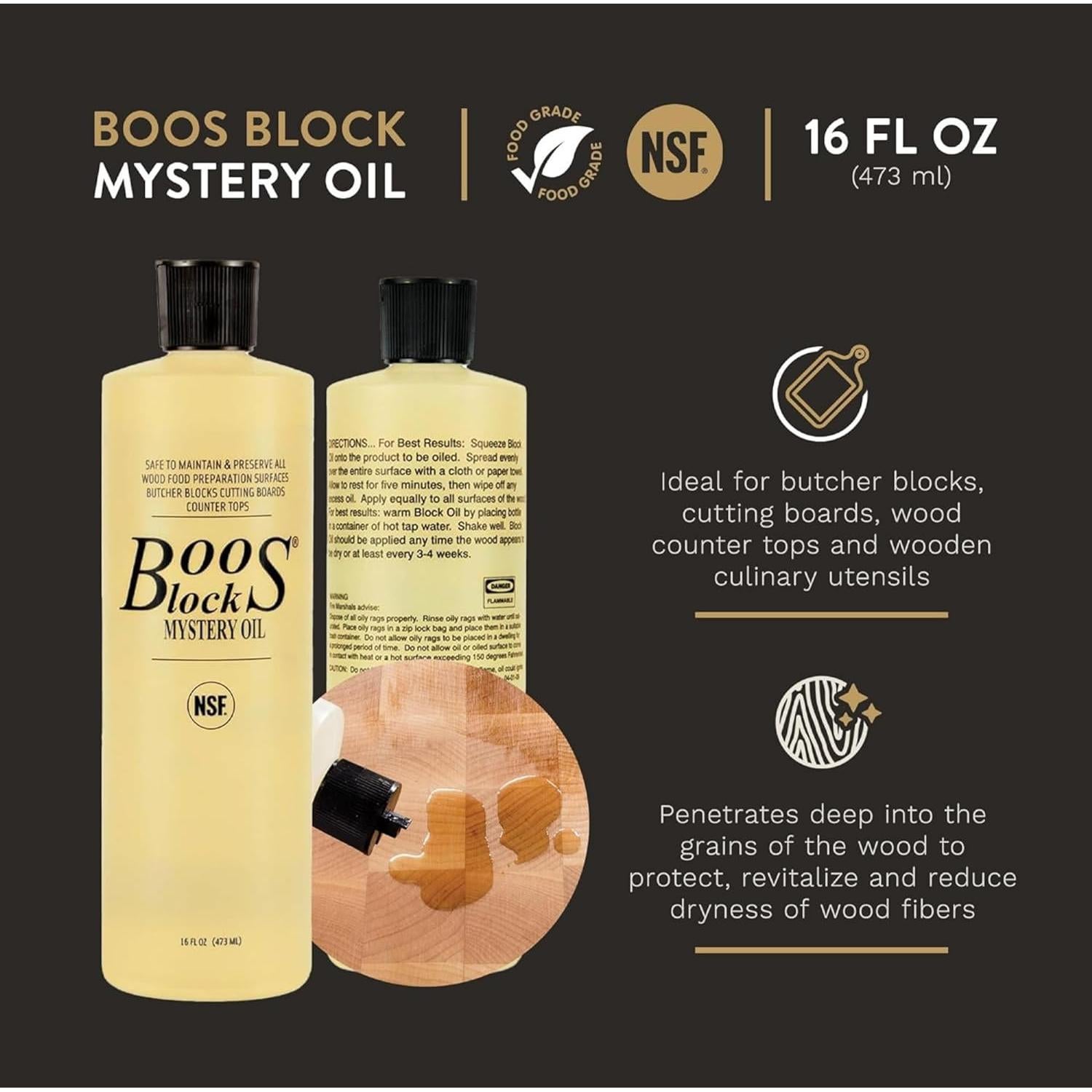 Aceite Misterioso John Boos 473 mL para Tablas de Cortar