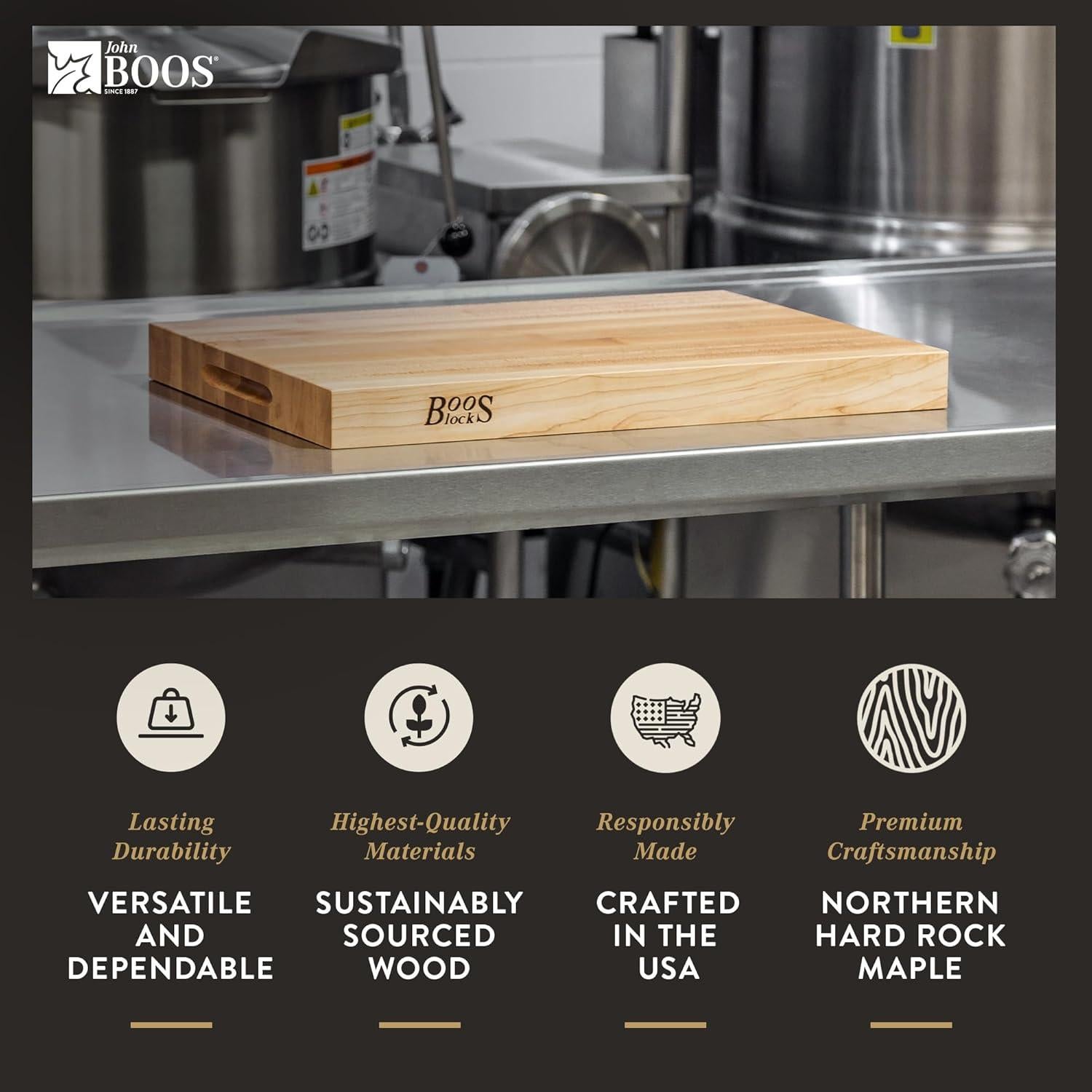 Tabla de Cortar de Madera de Arce John Boos R2015 50.8x38.1 cm