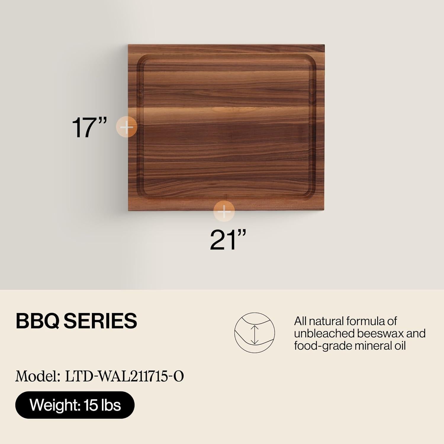 Tabla de Cortar Reversible John Boos de Madera de Nogal 53.3x43.2 cm