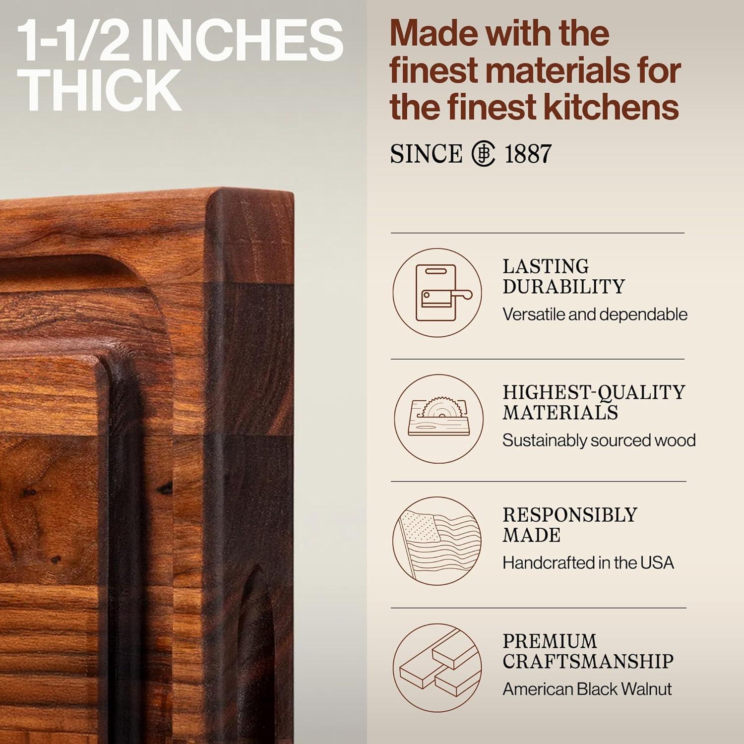 Tabla de Cortar Reversible John Boos de Madera de Nogal 53.3x43.2 cm