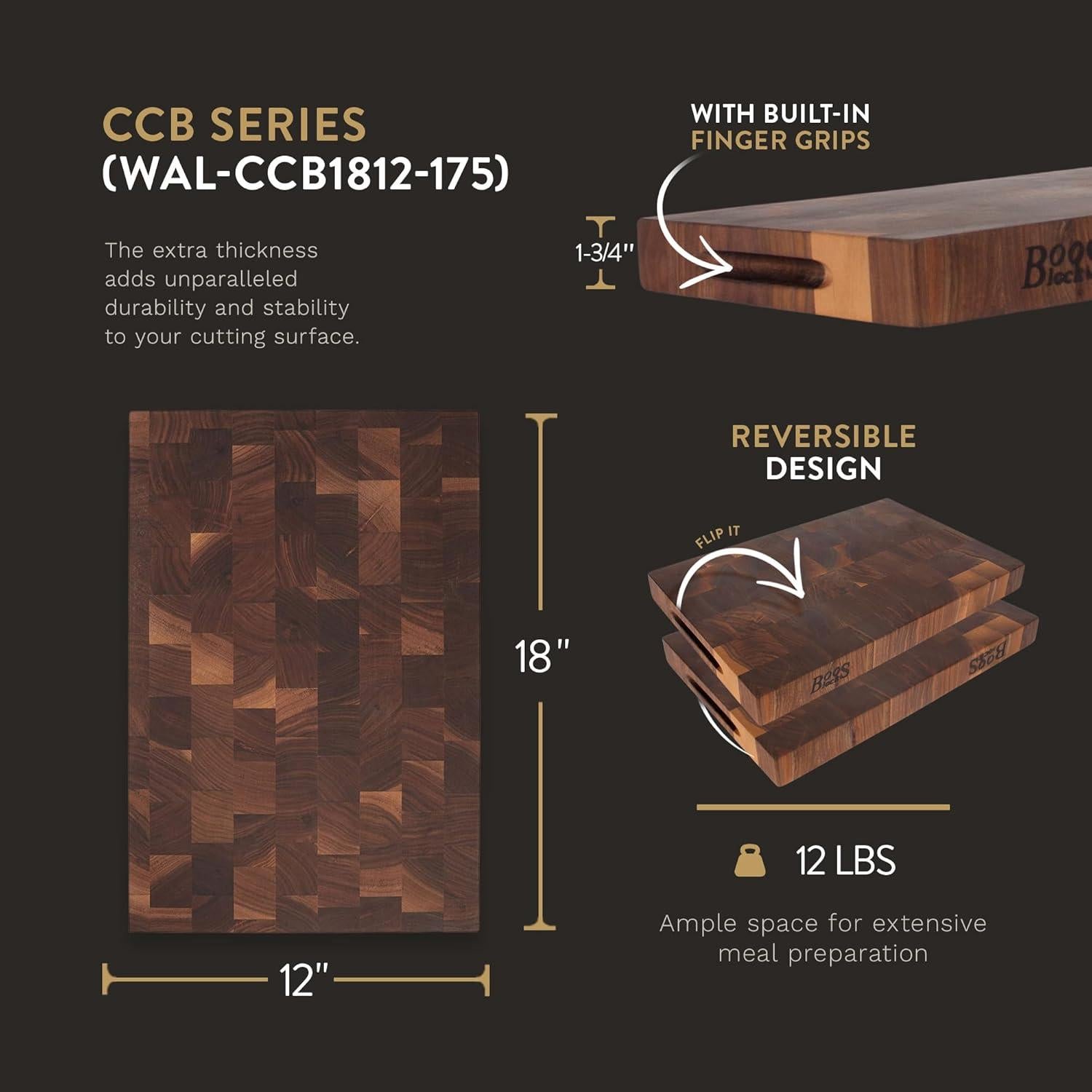 Tabla de Cortar de Madera John Boos CCB 45.72x30.48 cm Reversible