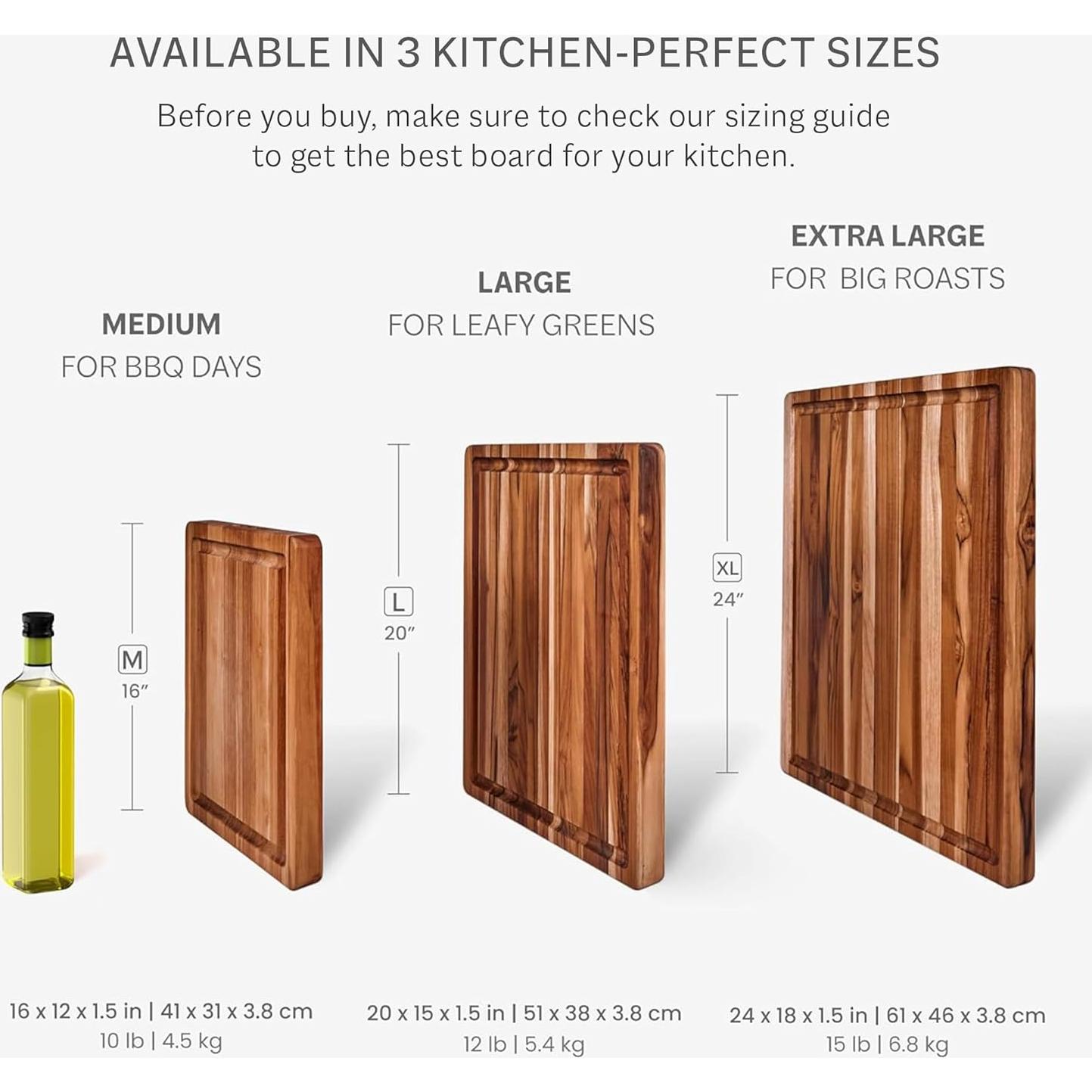 Tabla de Cortar Teakhaus Grande con Canal para Jugo - Madera de Teca