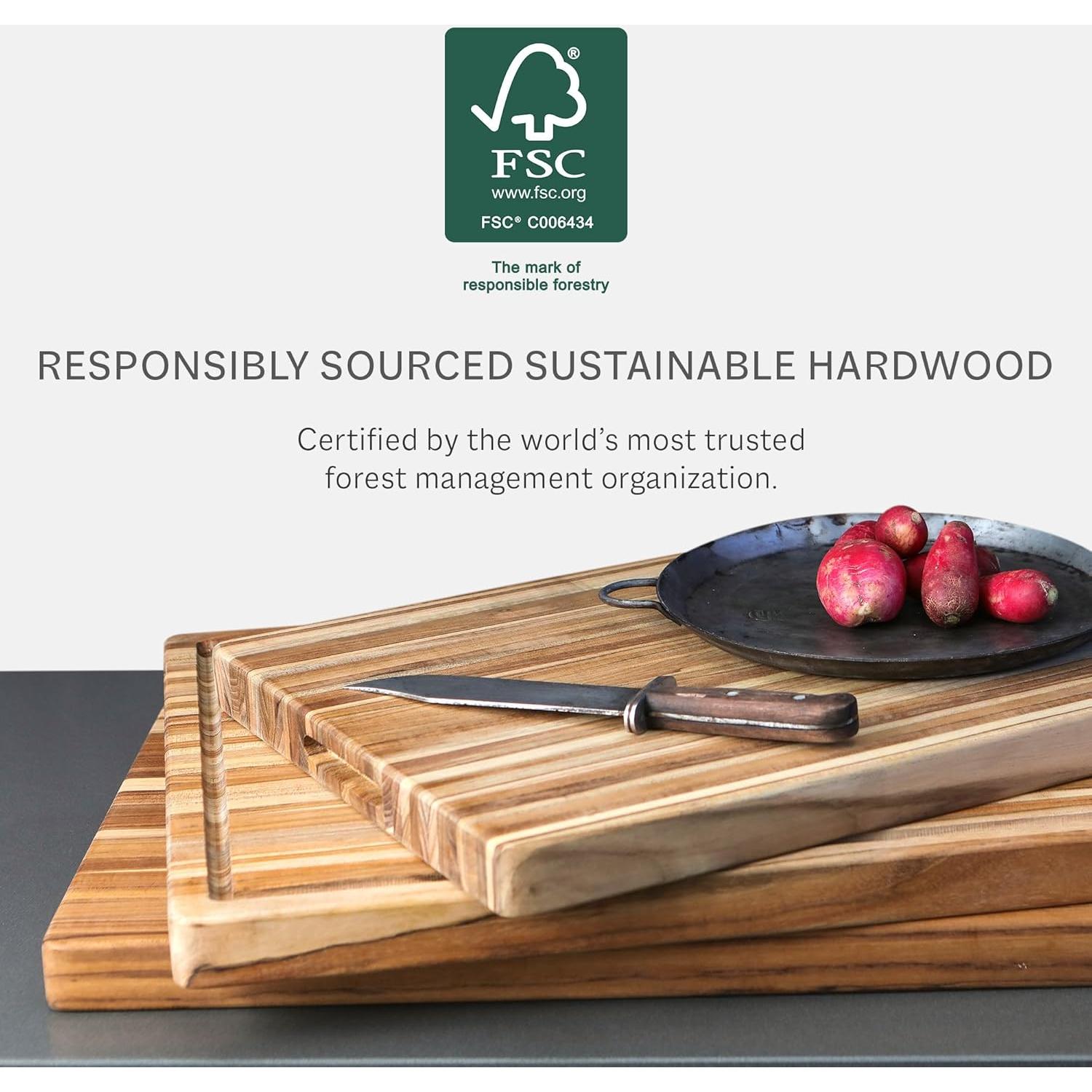 Tabla de Cortar Teakhaus Grande con Canal para Jugo - Madera de Teca