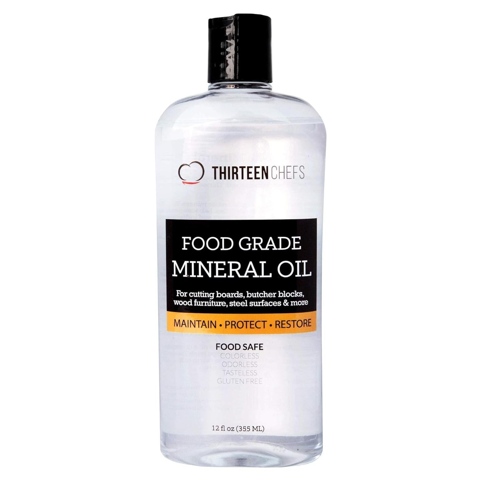 Aceite Mineral Grado Alimenticio Trece Chefs 355ml para Tablas de Cortar