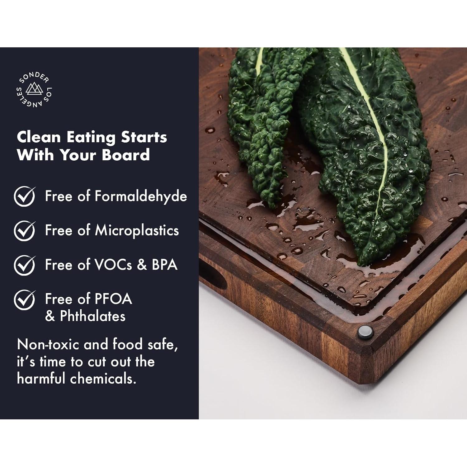 Tabla de Cortar de Madera de Nogal Sonder 43x33 cm con Canal para Jugo
