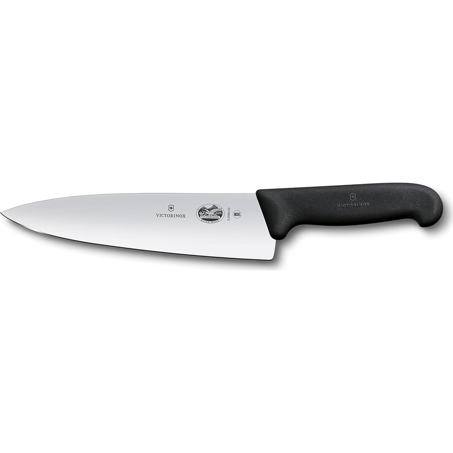 Cuchillo Chef Fibrox Pro Victorinox 20 cm + Afilador KitchenIQ