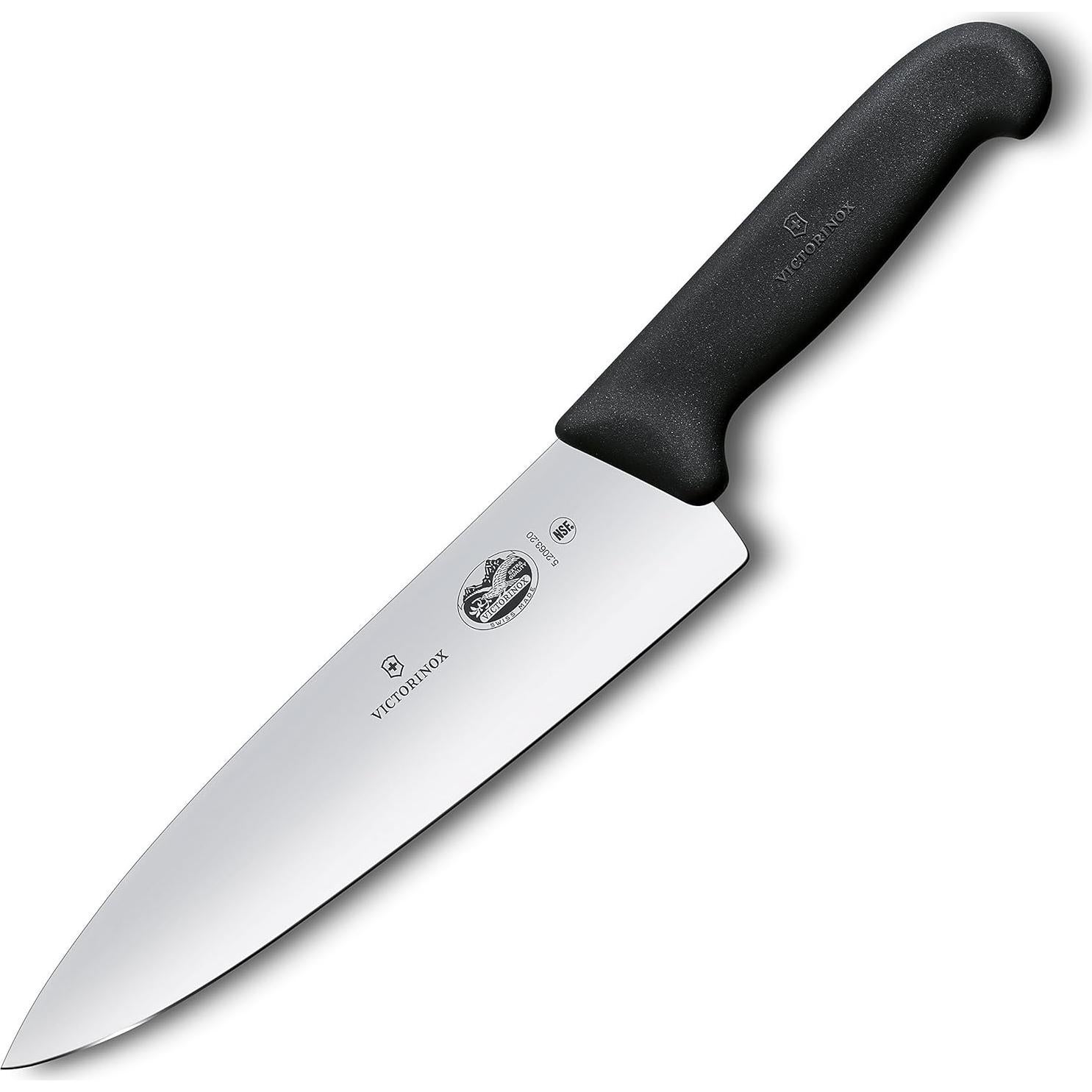 Cuchillo Chef Fibrox Pro Victorinox 20 cm + Afilador KitchenIQ