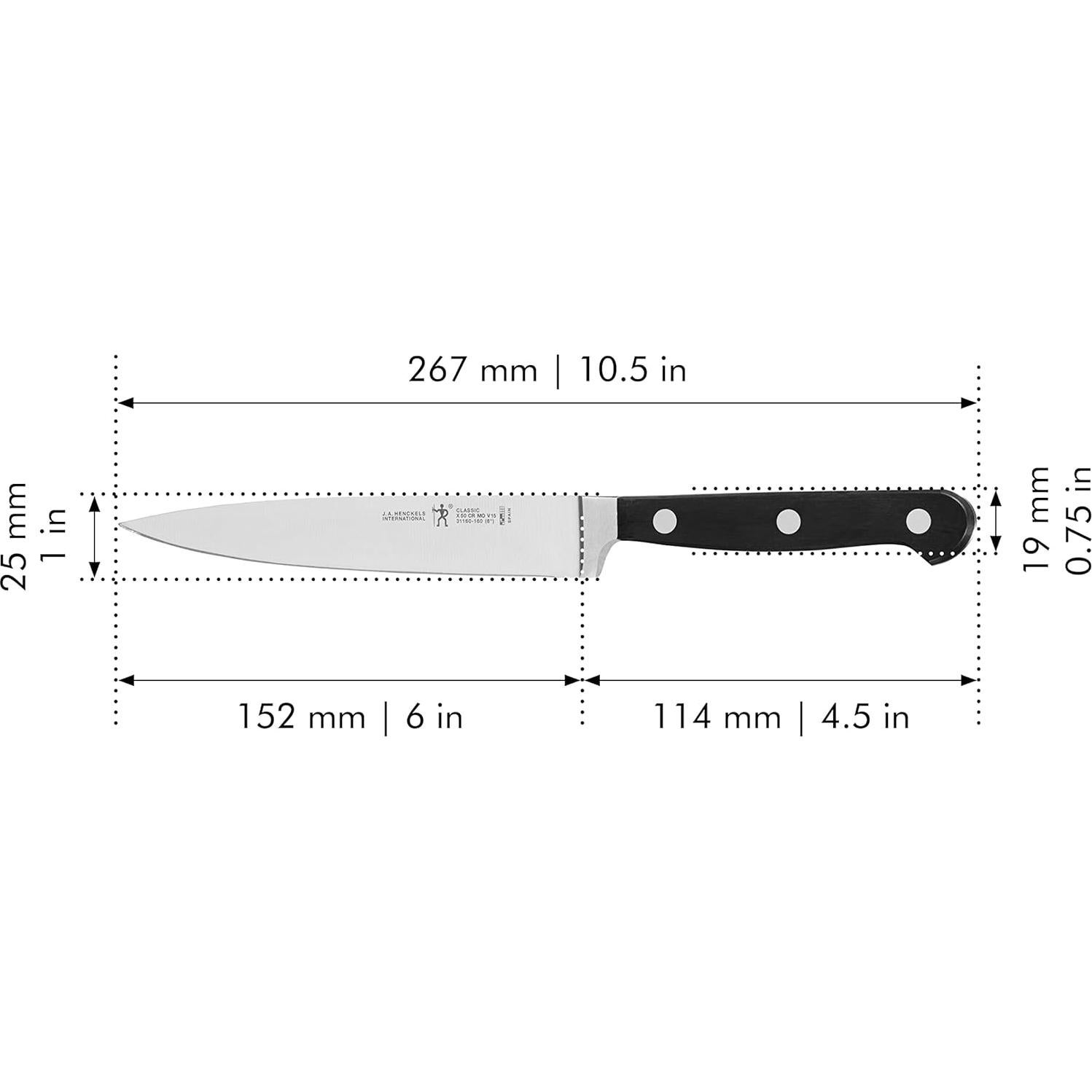 Cuchillo de Chef HENCKELS 15.24 cm Acero Inoxidable Forjado