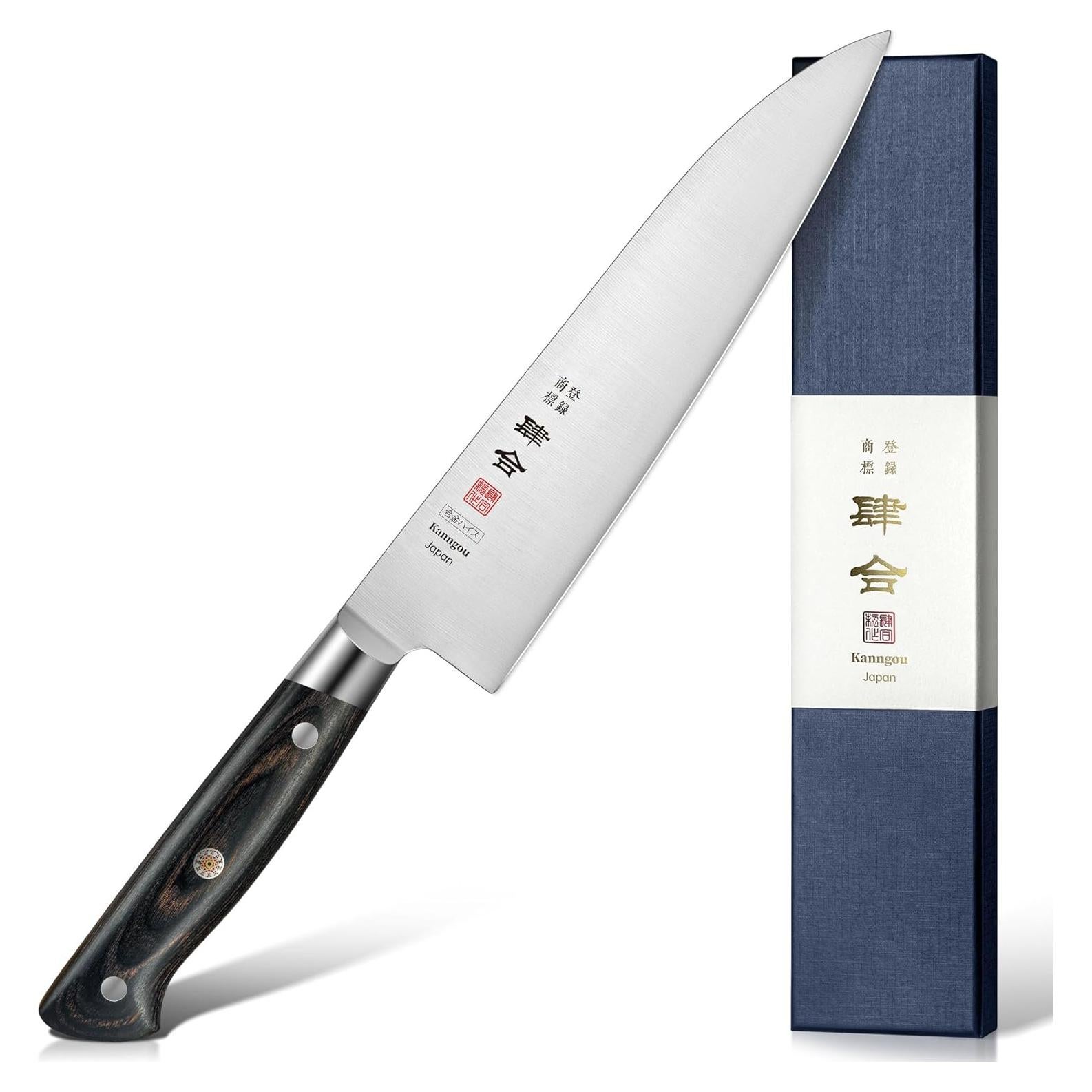 Cuchillo de Chef Japonés Kanngou 21 cm Acero AUS-8 Pakkawood