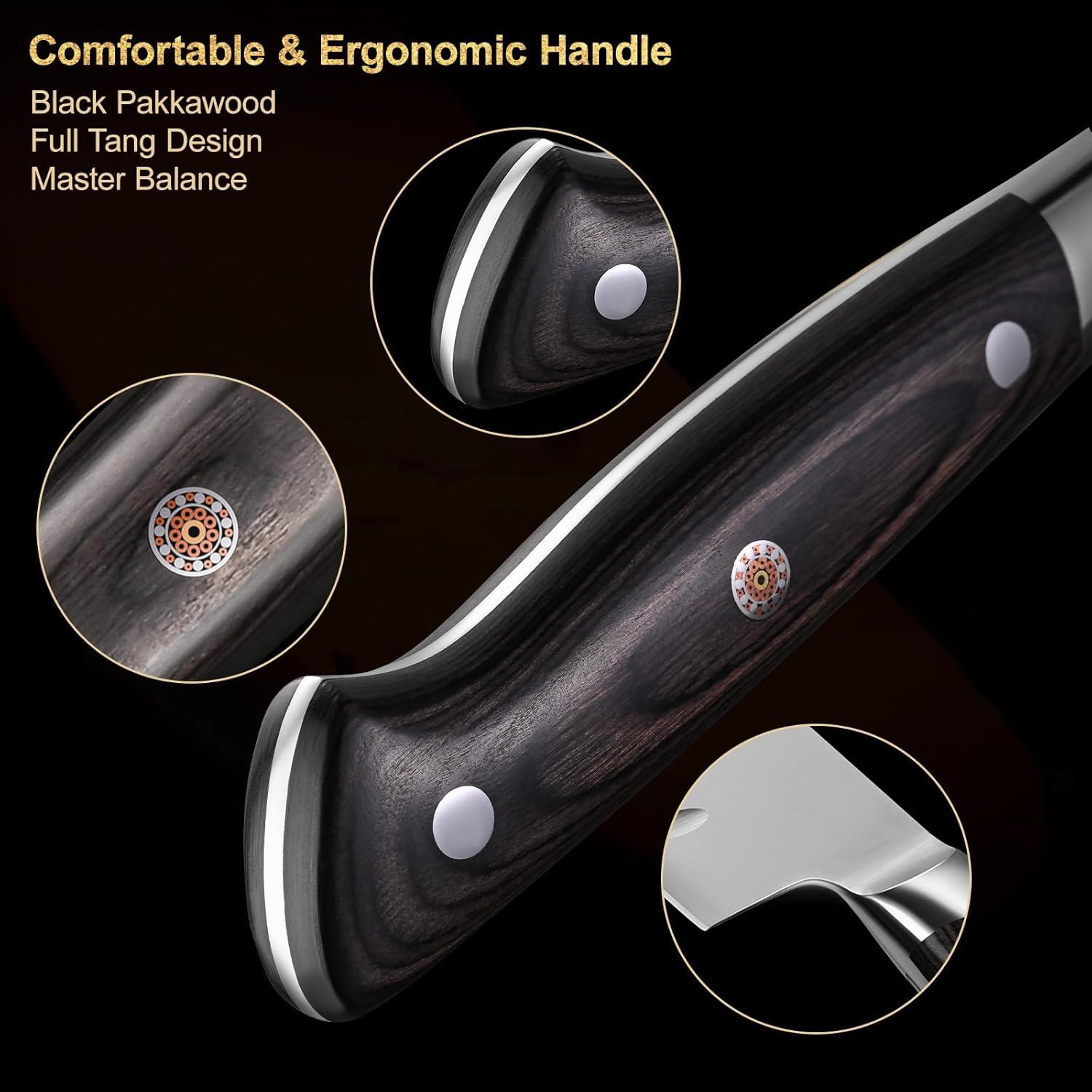 Cuchillo de Chef Japonés Kanngou 21 cm Acero AUS-8 Pakkawood