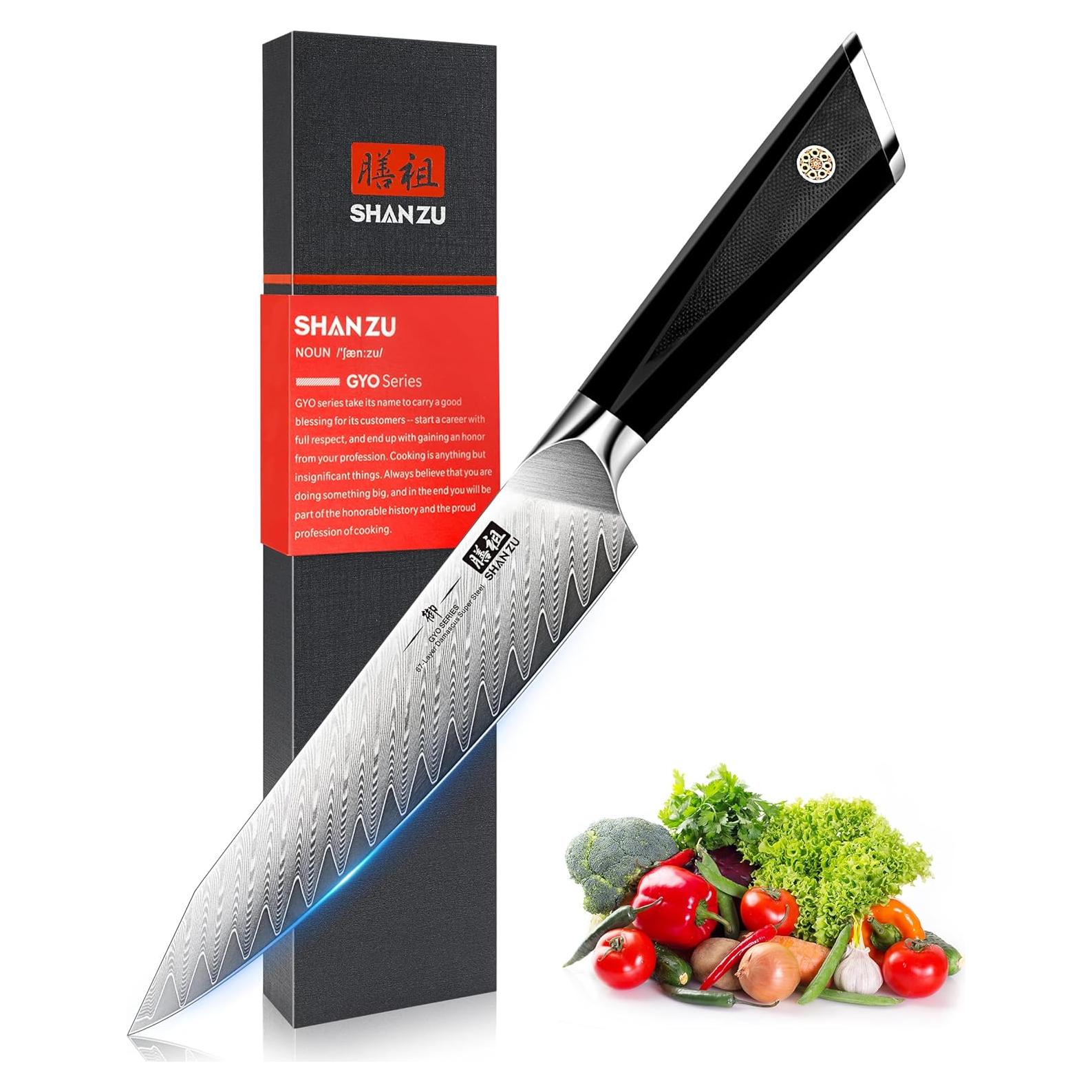 Cuchillo de Chef SHAN ZU 6" Damasco Acero Japonés 10Cr15CoMoV