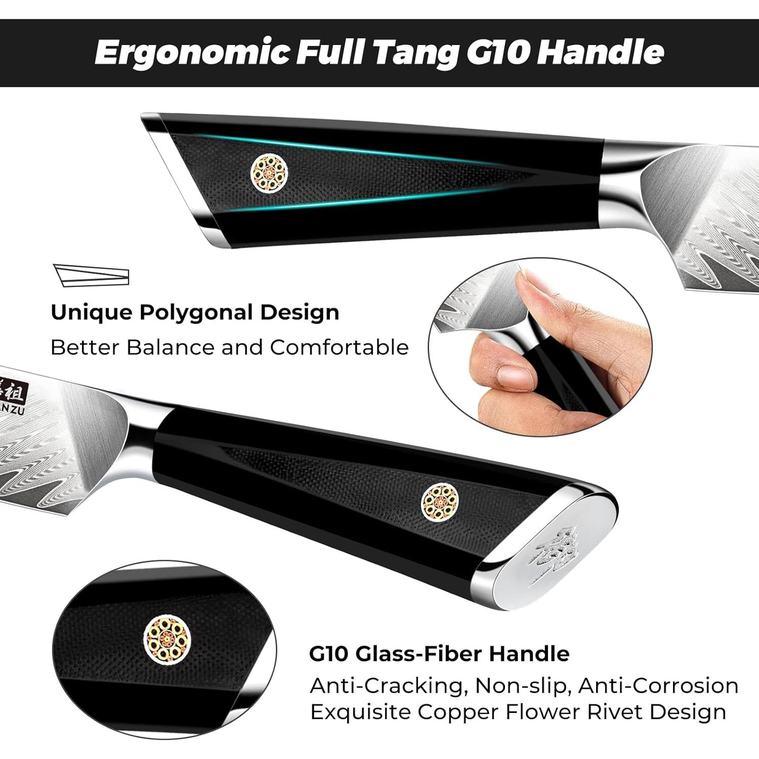 Cuchillo de Chef SHAN ZU 6" Damasco Acero Japonés 10Cr15CoMoV