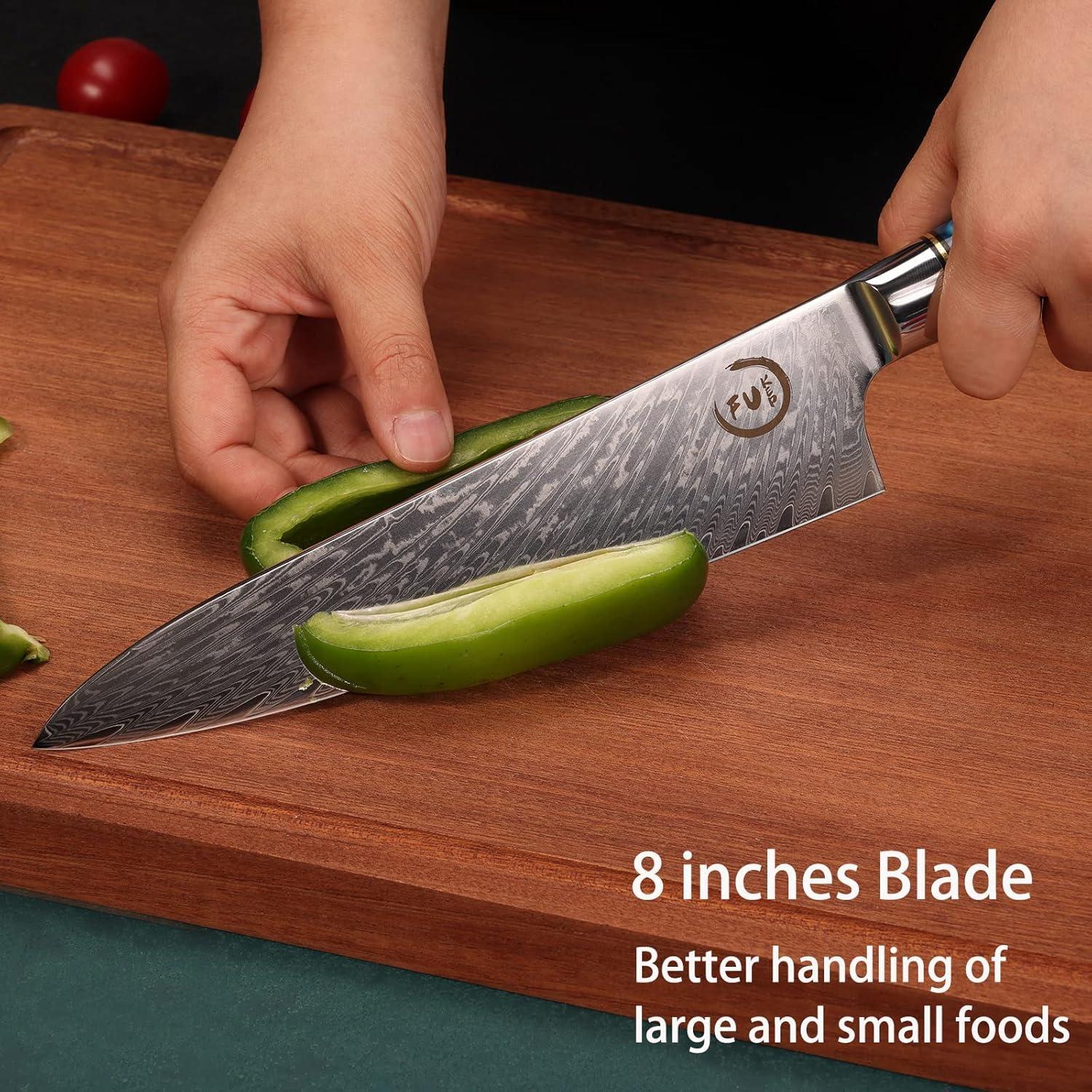 Cuchillo de Chef 20.3 cm Fukep Damasco VG10 Acero Alto Carbono