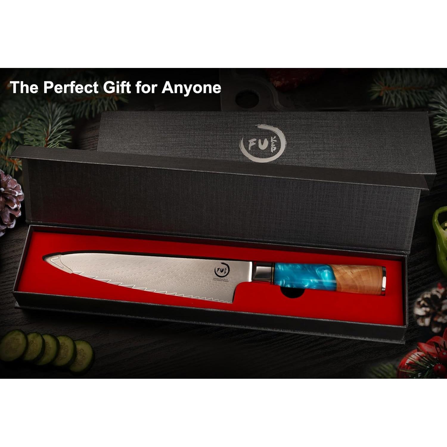 Cuchillo de Chef 20.3 cm Fukep Damasco VG10 Acero Alto Carbono