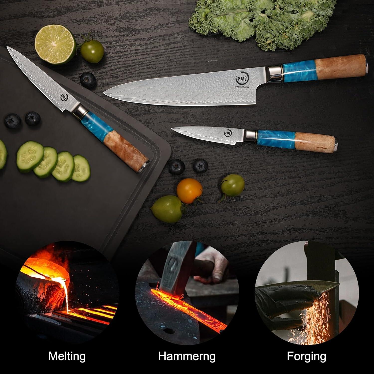 Cuchillo de Chef 20.3 cm Fukep Damasco VG10 Acero Alto Carbono