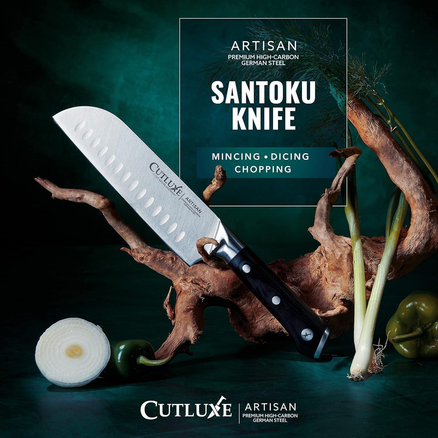 Cuchillo Santoku Cutluxe 17.78 cm Acero Alto Carbono Ergonomico