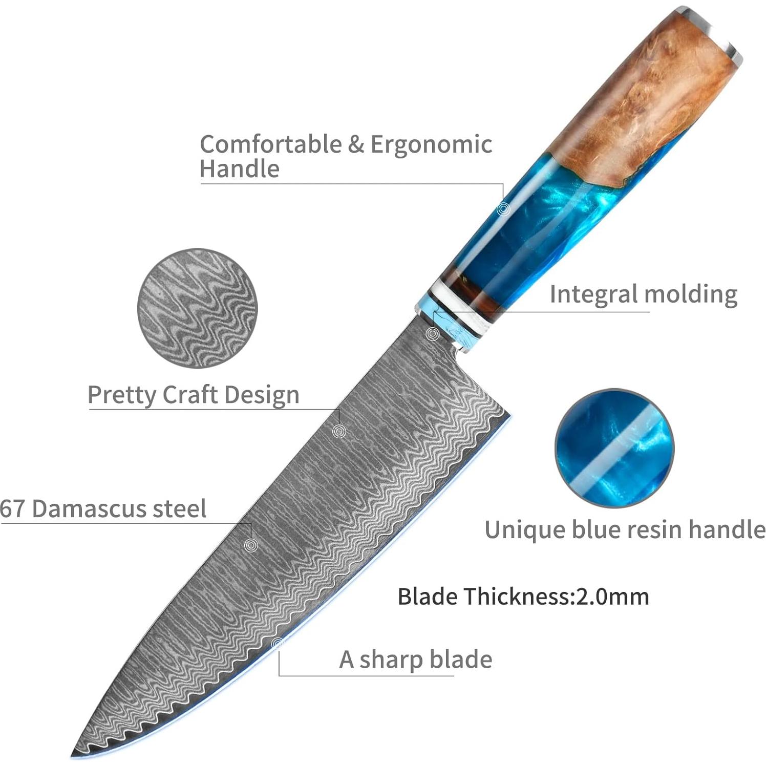 Cuchillo de Chef Kuwata 20 cm Damasco VG10 Acero Inoxidable