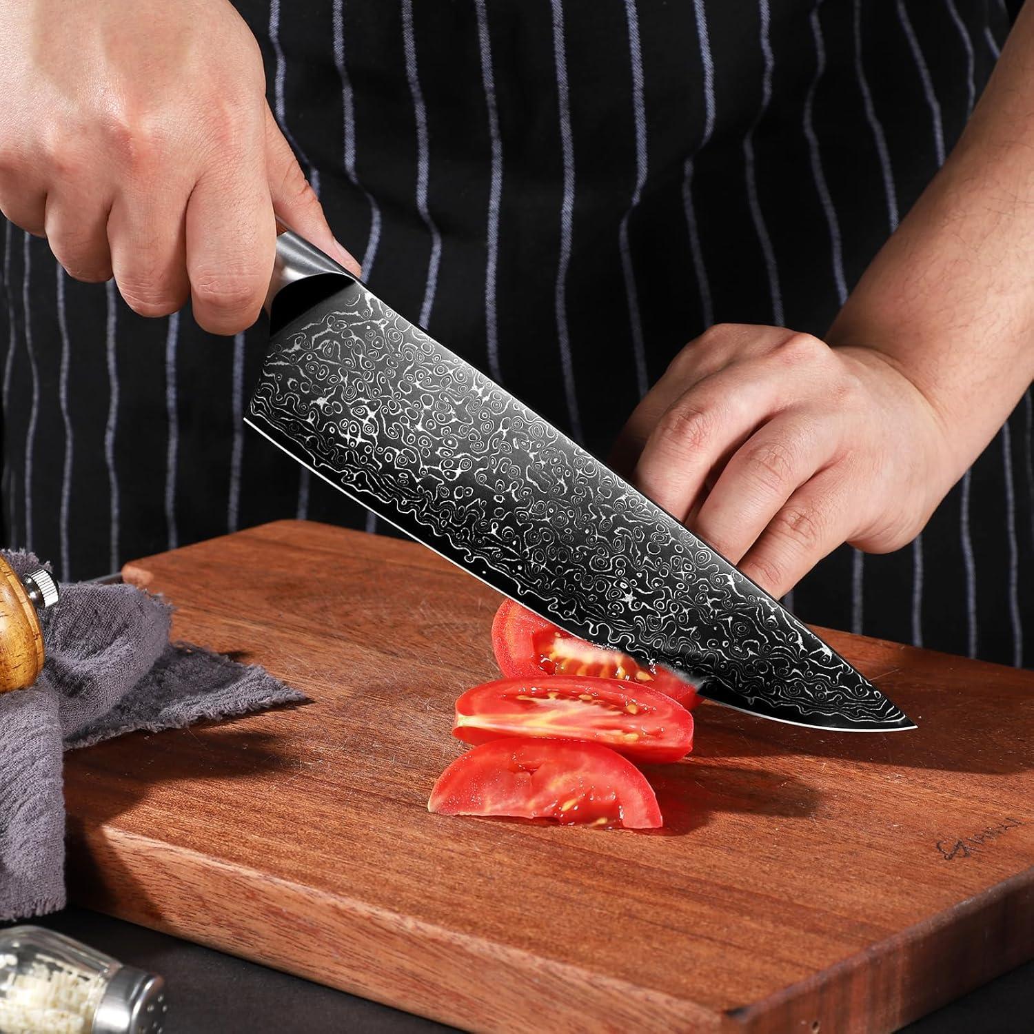 Cuchillo de Chef Freelander 20.32 cm Damasco VG10 Mango Nogal