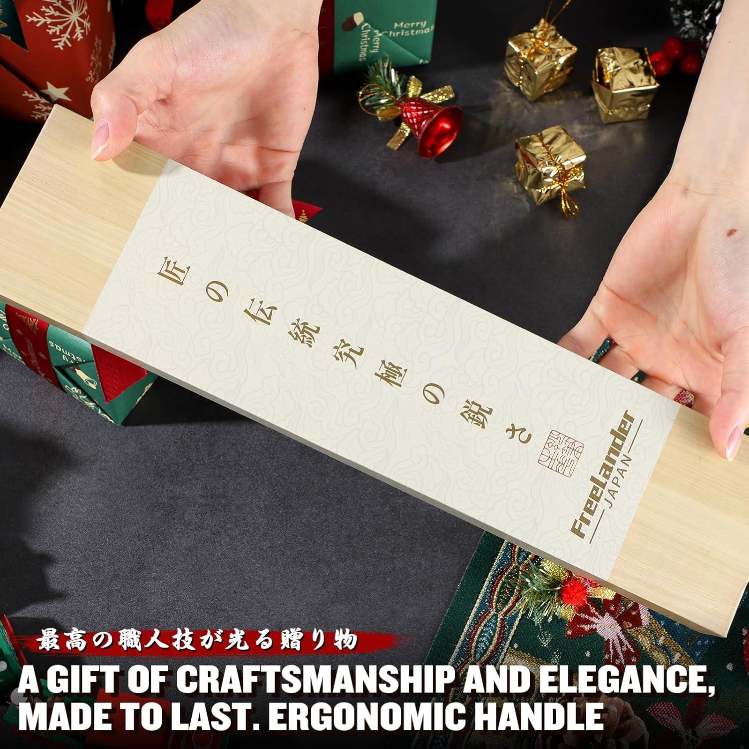 Cuchillo de Chef Freelander 20.32 cm Damasco VG10 Mango Nogal