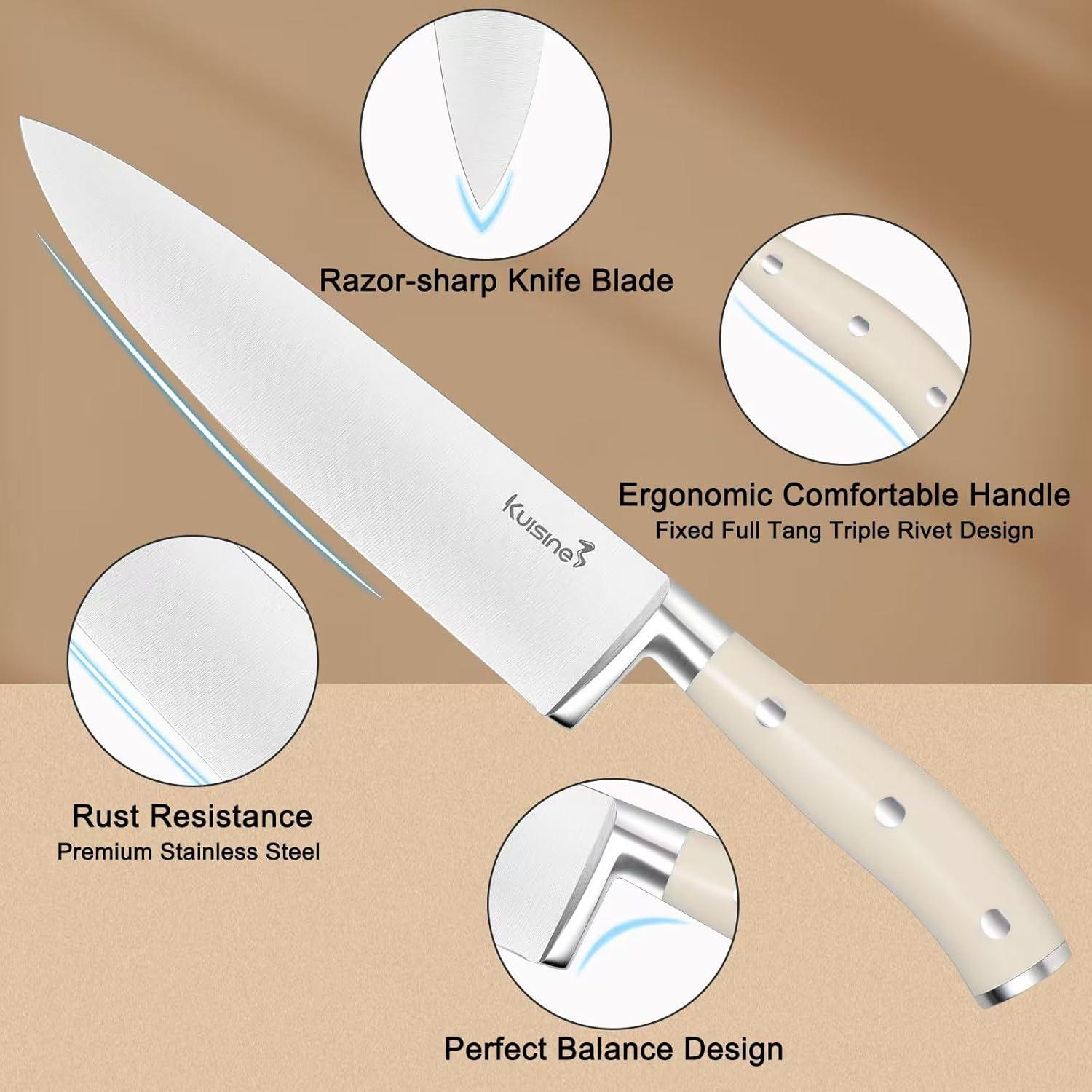 Juego de Cuchillos de Chef Kuisine 15 Piezas Acero Inoxidable