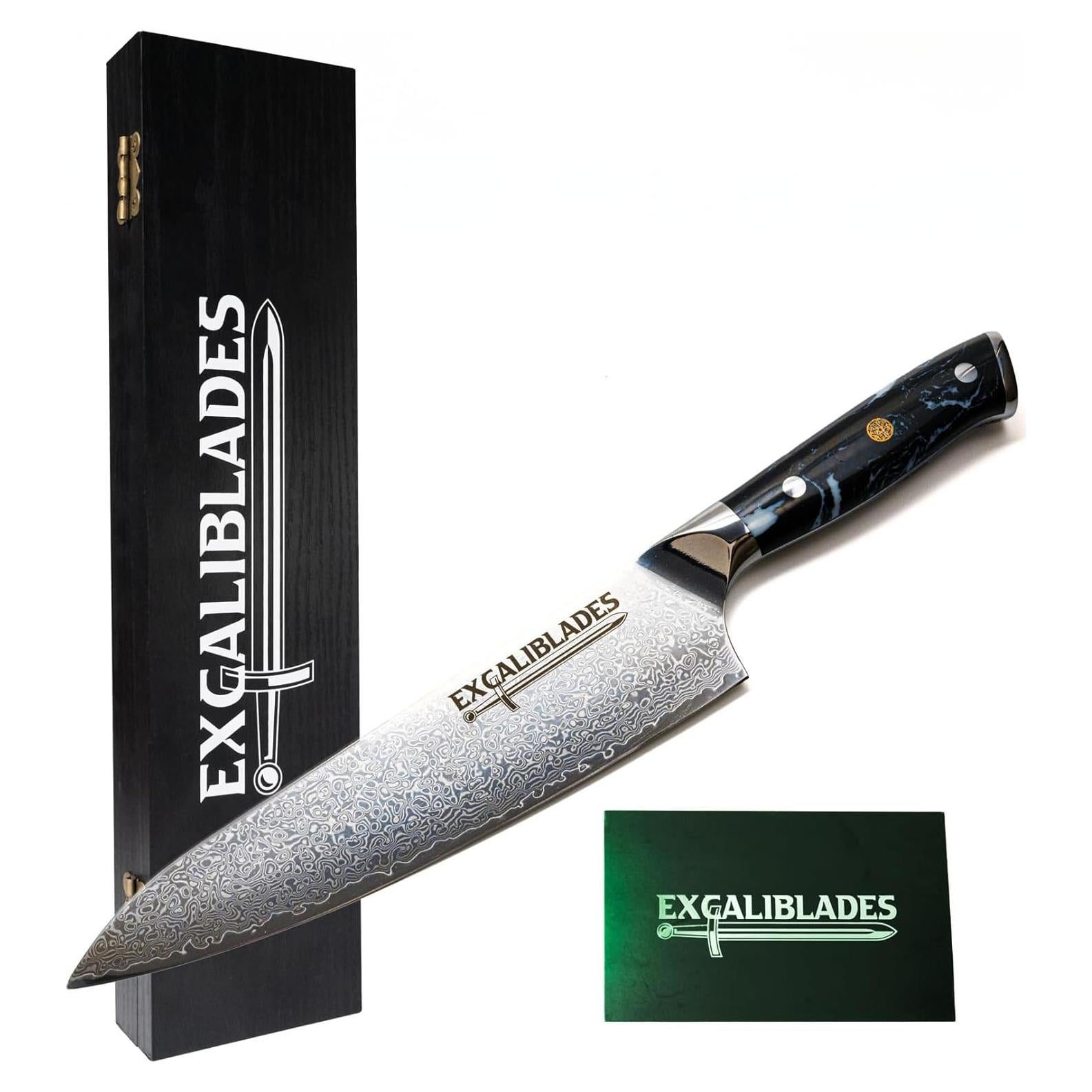 Cuchillo de Chef 20.3 cm Excaliblades Damasco VG-10 Ergonómico