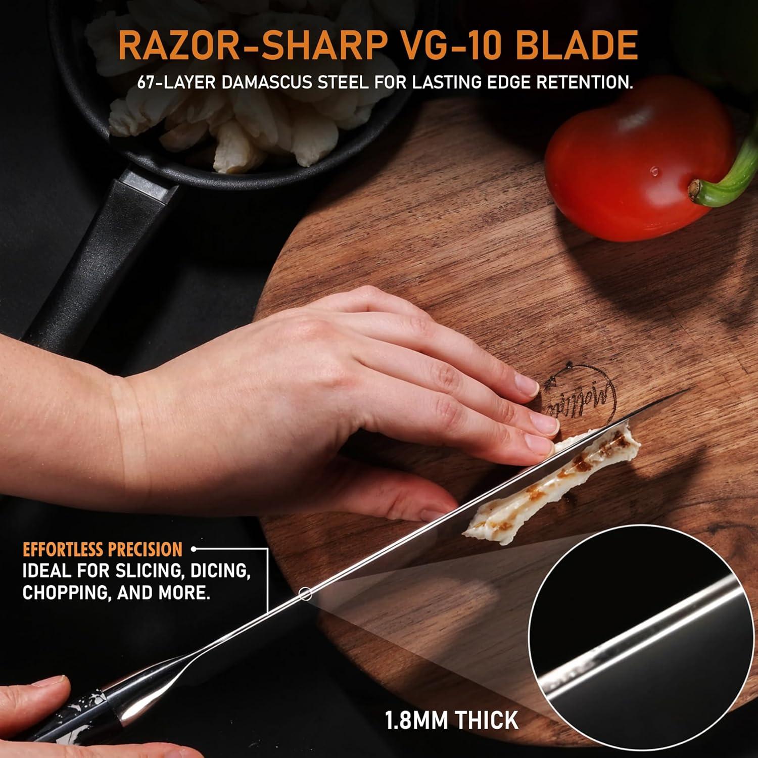 Cuchillo de Chef 20.3 cm Excaliblades Damasco VG-10 Ergonómico