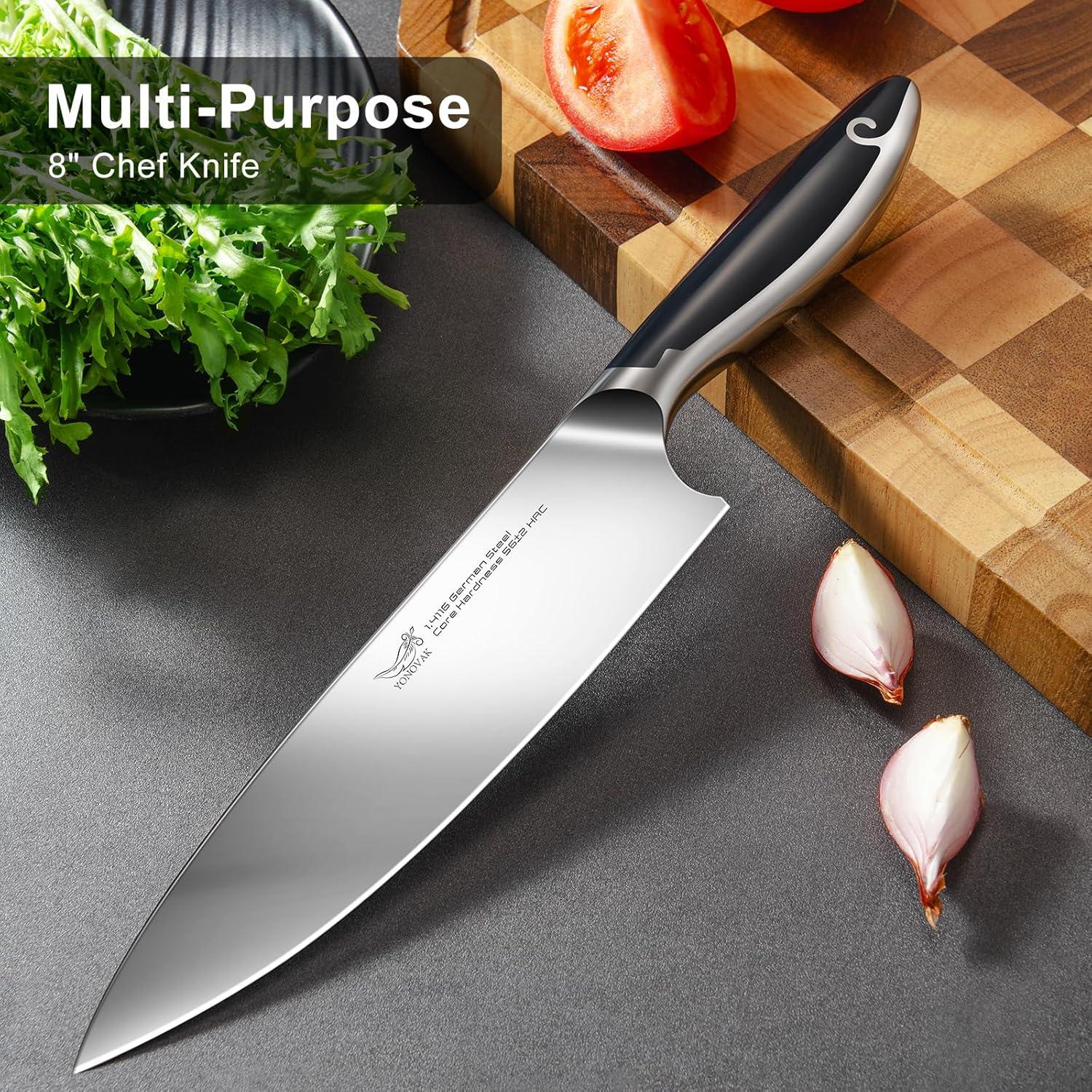 Cuchillo de Chef YONOVAK 20 cm Acero Alemán Antideslizante