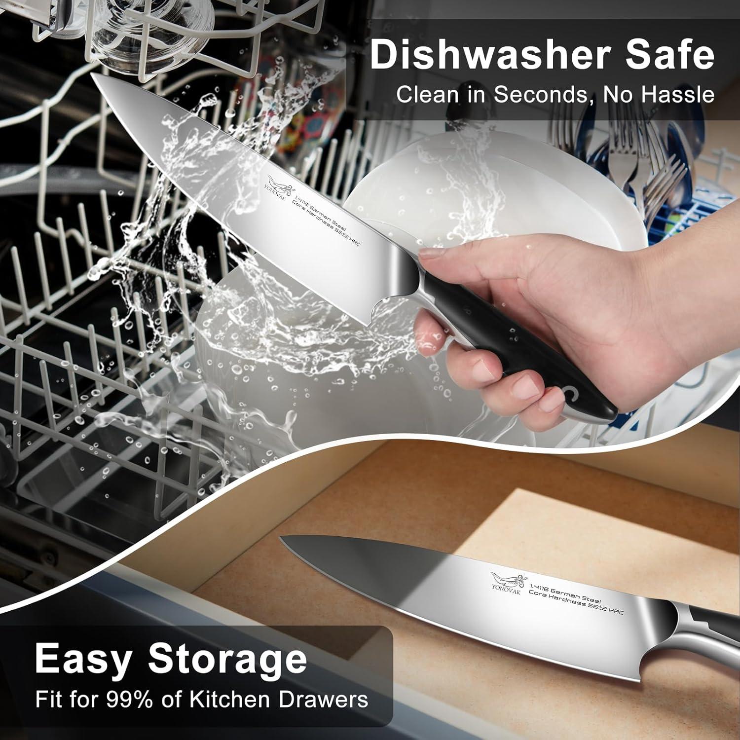 Cuchillo de Chef YONOVAK 20 cm Acero Alemán Antideslizante