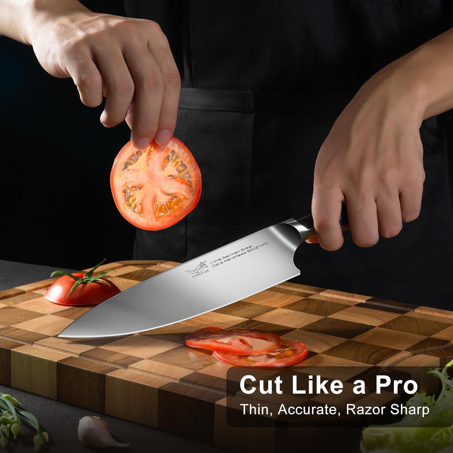 Cuchillo de Chef YONOVAK 20 cm Acero Alemán Antideslizante