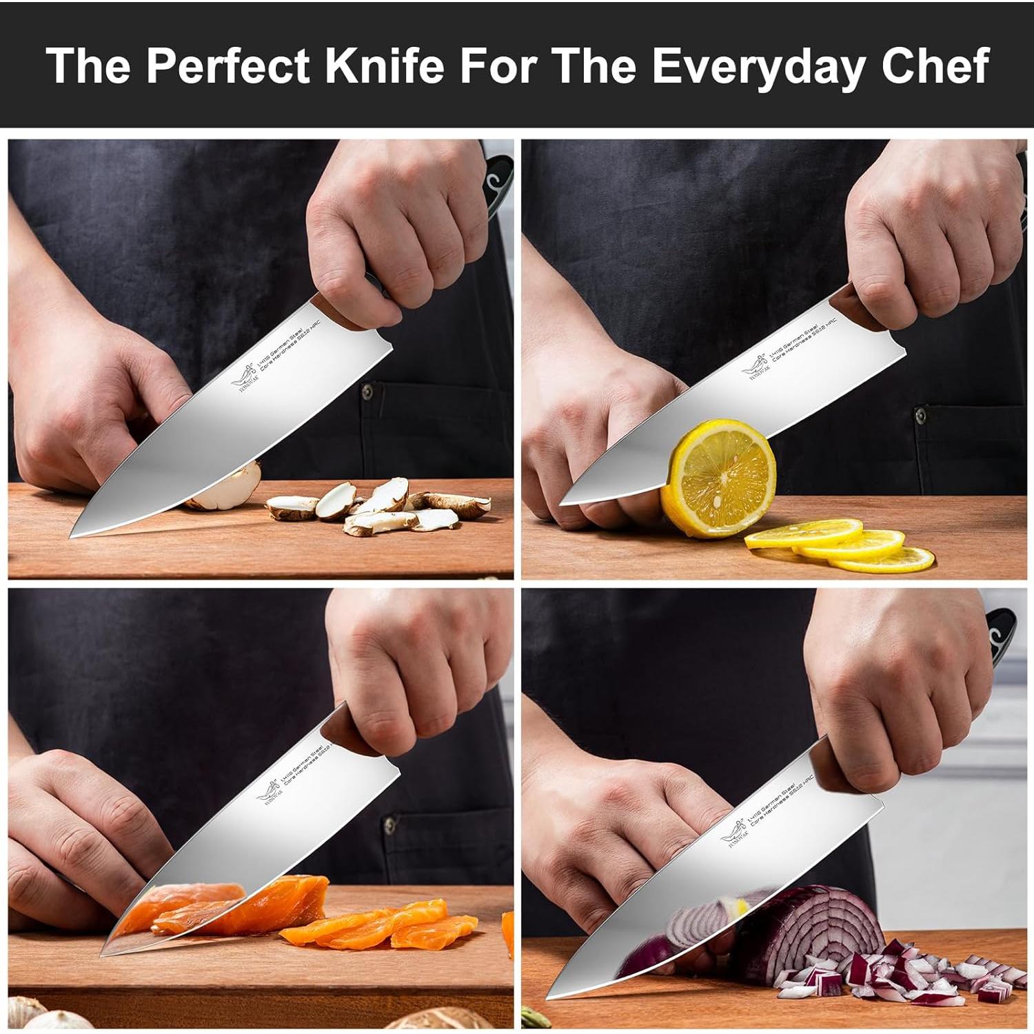 Cuchillo de Chef YONOVAK 20 cm Acero Alemán Antideslizante