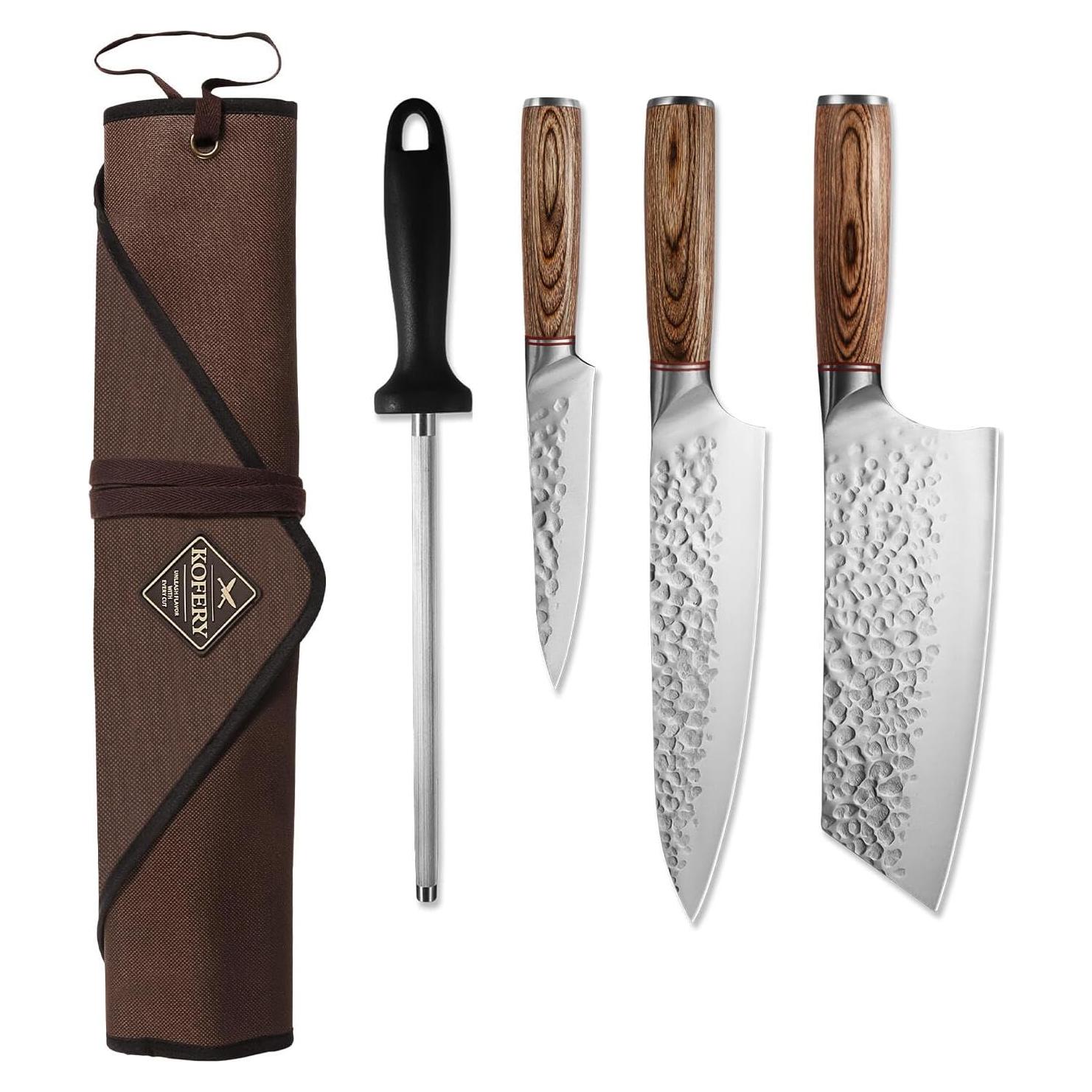 Juego de 5 cuchillos de chef KOFERY acero inoxidable 33 cm