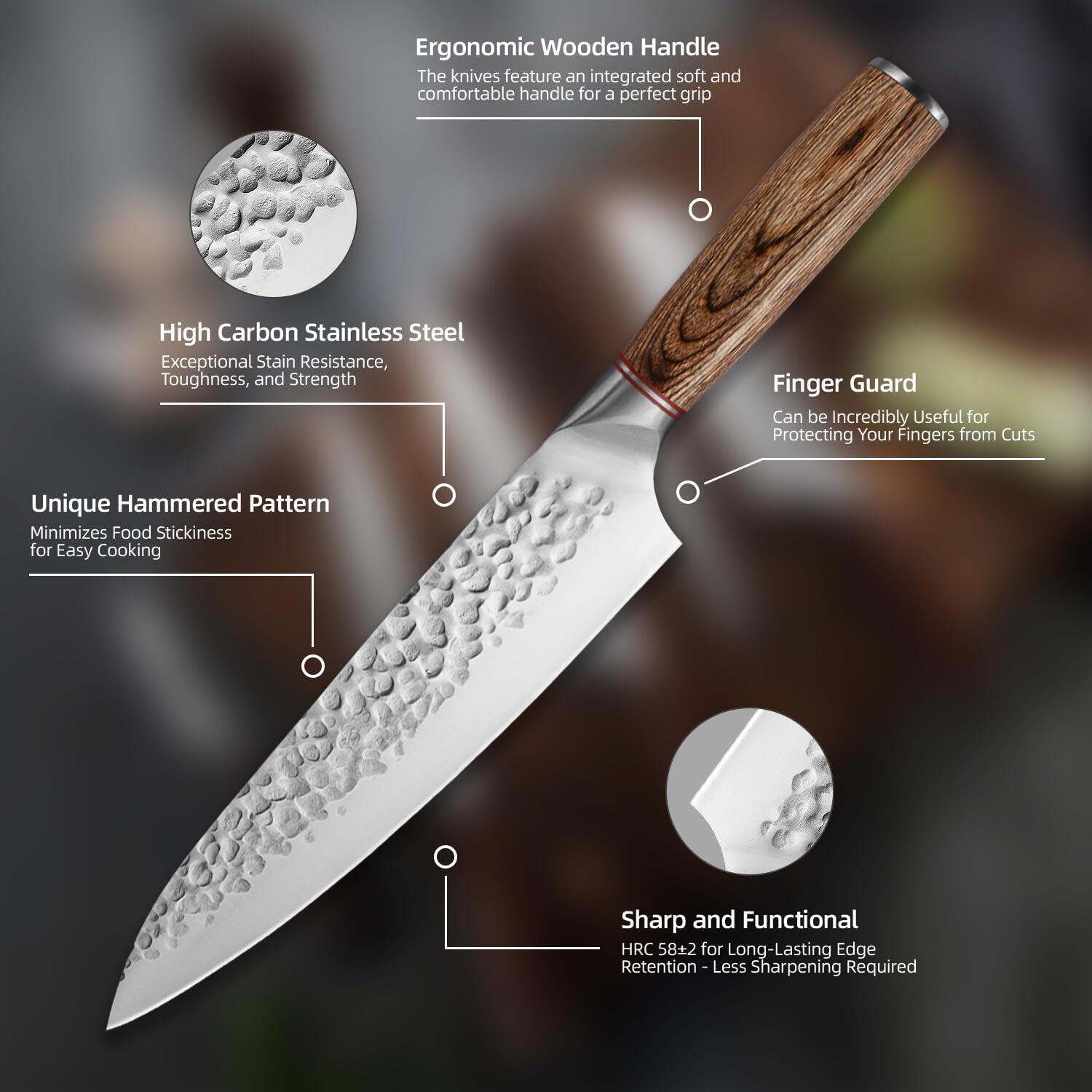 Juego de 5 cuchillos de chef KOFERY acero inoxidable 33 cm