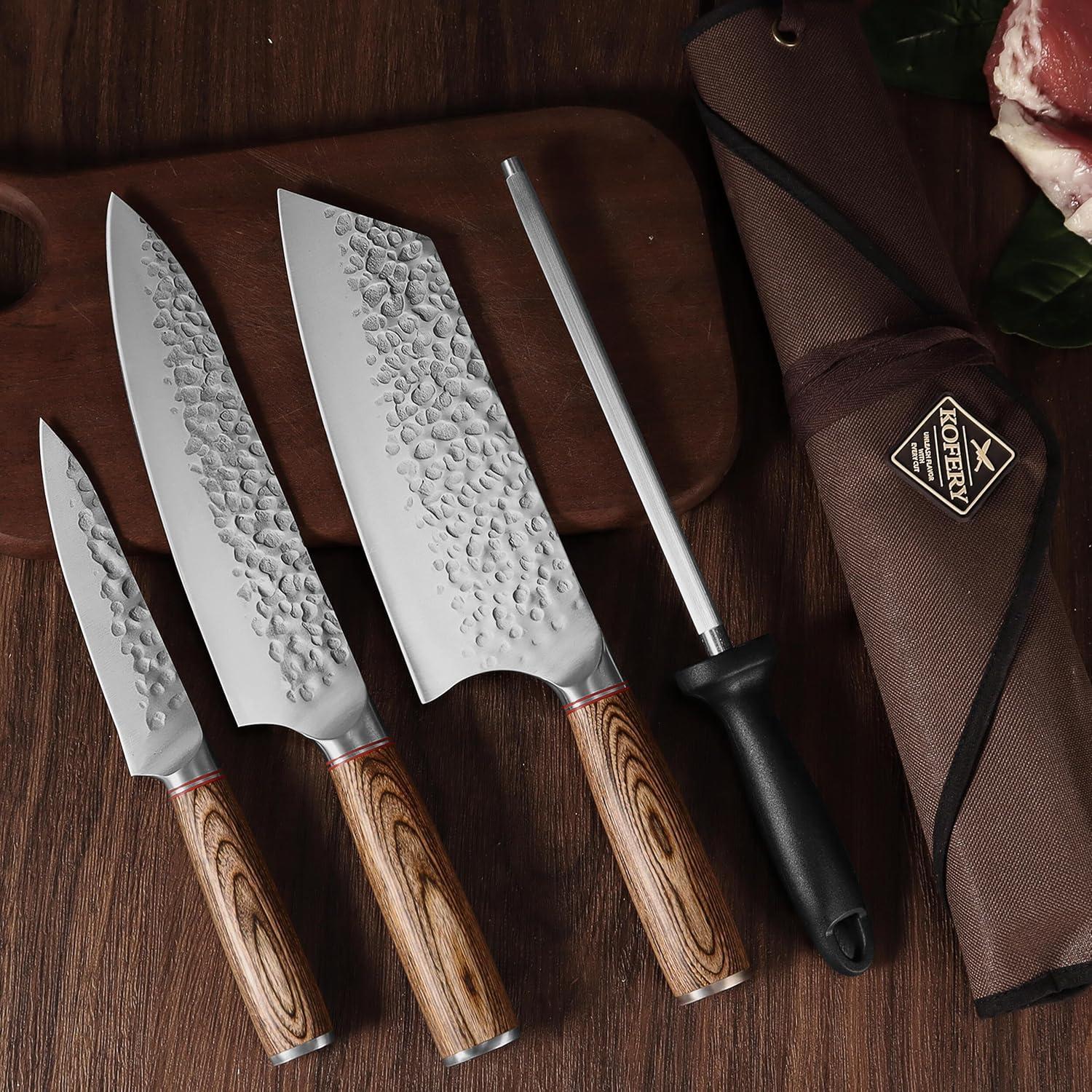 Juego de 5 cuchillos de chef KOFERY acero inoxidable 33 cm