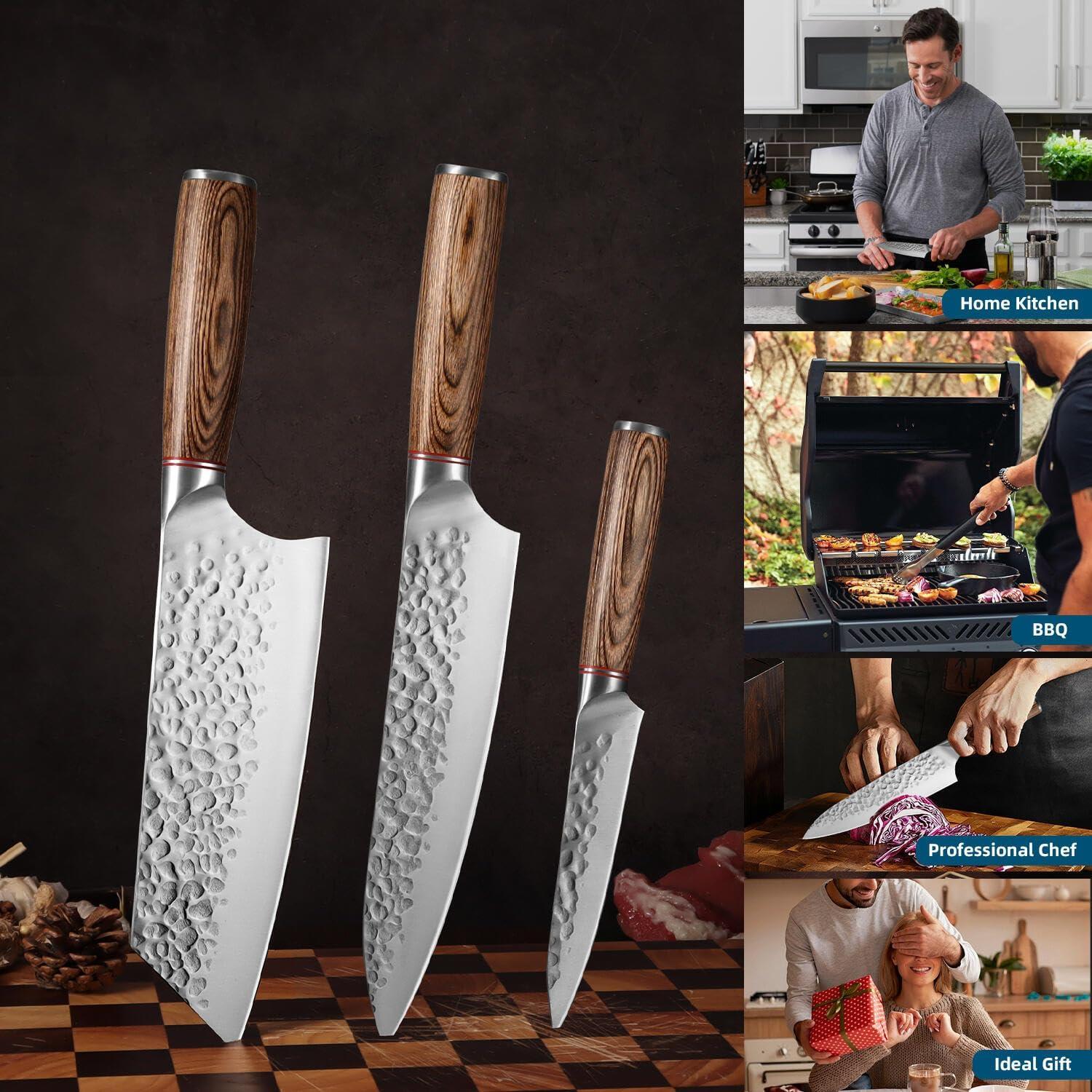 Juego de 5 cuchillos de chef KOFERY acero inoxidable 33 cm