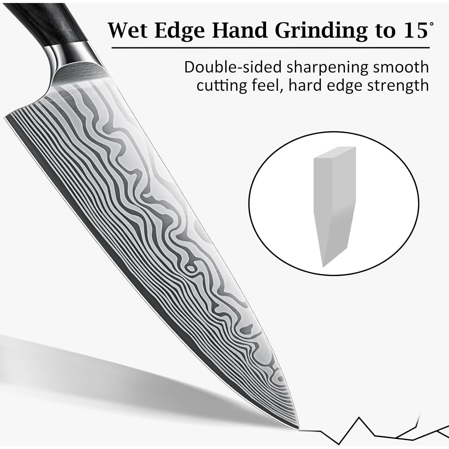 Cuchillo de Chef HOSHANHO 20.32 cm Acero Alto Carbono Pakkawood