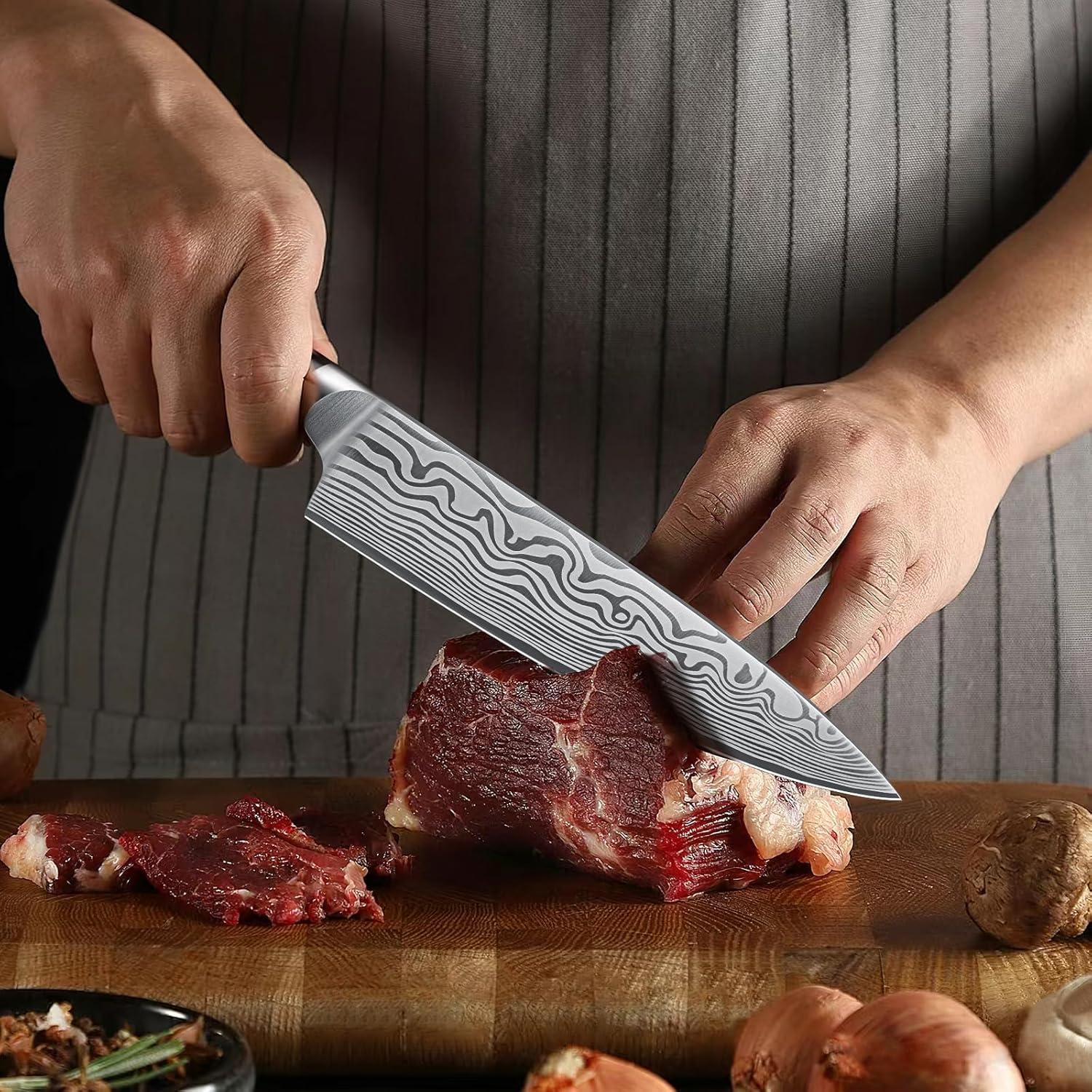 Cuchillo de Chef HOSHANHO 20.32 cm Acero Alto Carbono Pakkawood