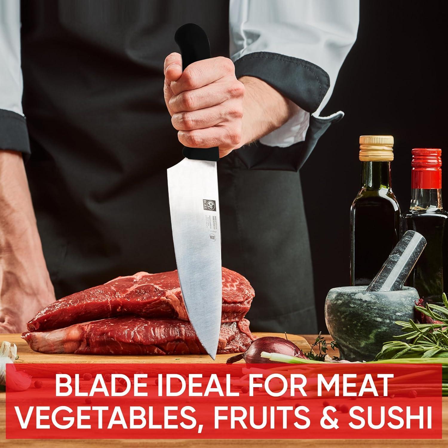 Cuchillo de Chef ICEL 20 cm Acero Inoxidable Mango Negro