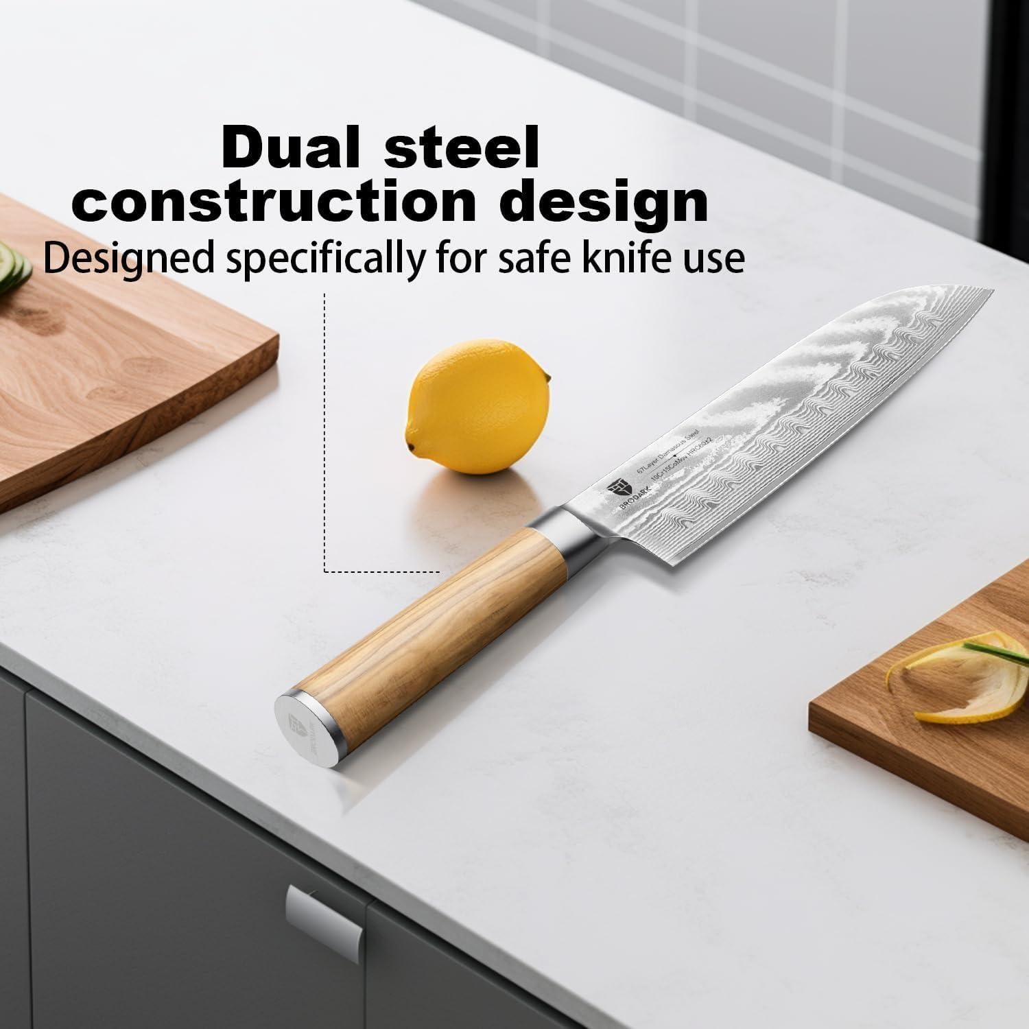 Cuchillo Santoku Brodark 30.8 cm Damasco Acero Inoxidable