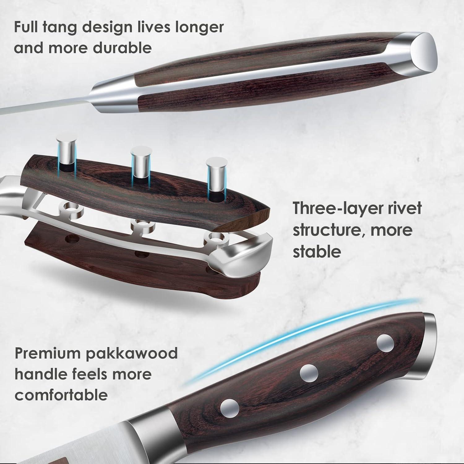 Juego de cuchillos SHAN ZU 16 piezas acero japonés ultra afilado