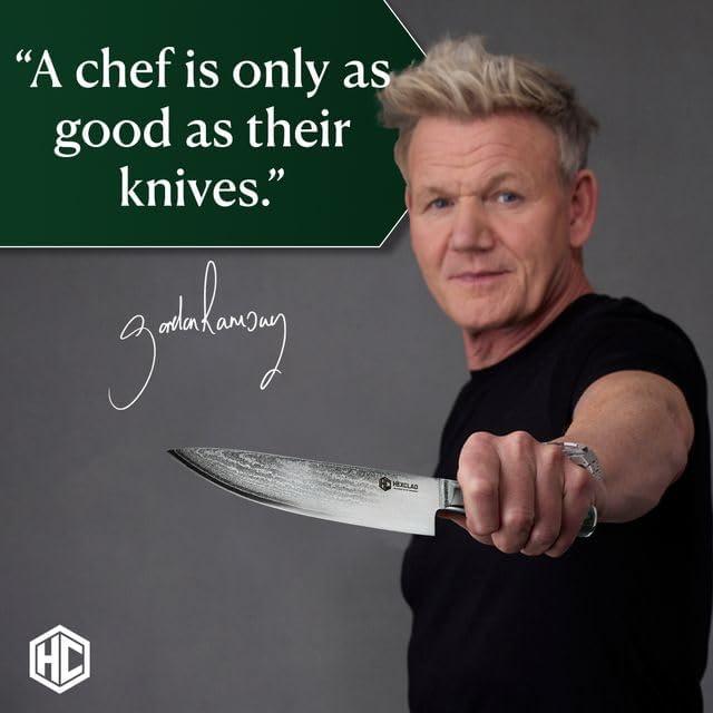 Juego de cuchillos HexClad 6 piezas acero japonés Damascus