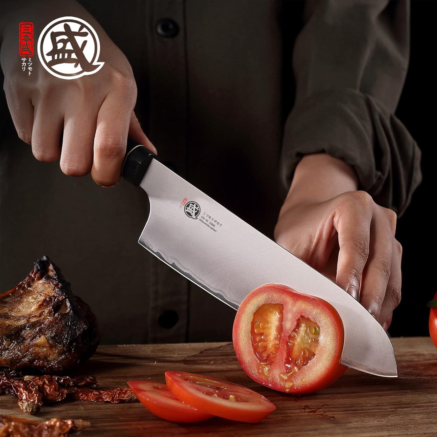 Cuchillo de Chef Santoku MITSUMOTO SAKARI 17.78 cm VG-10