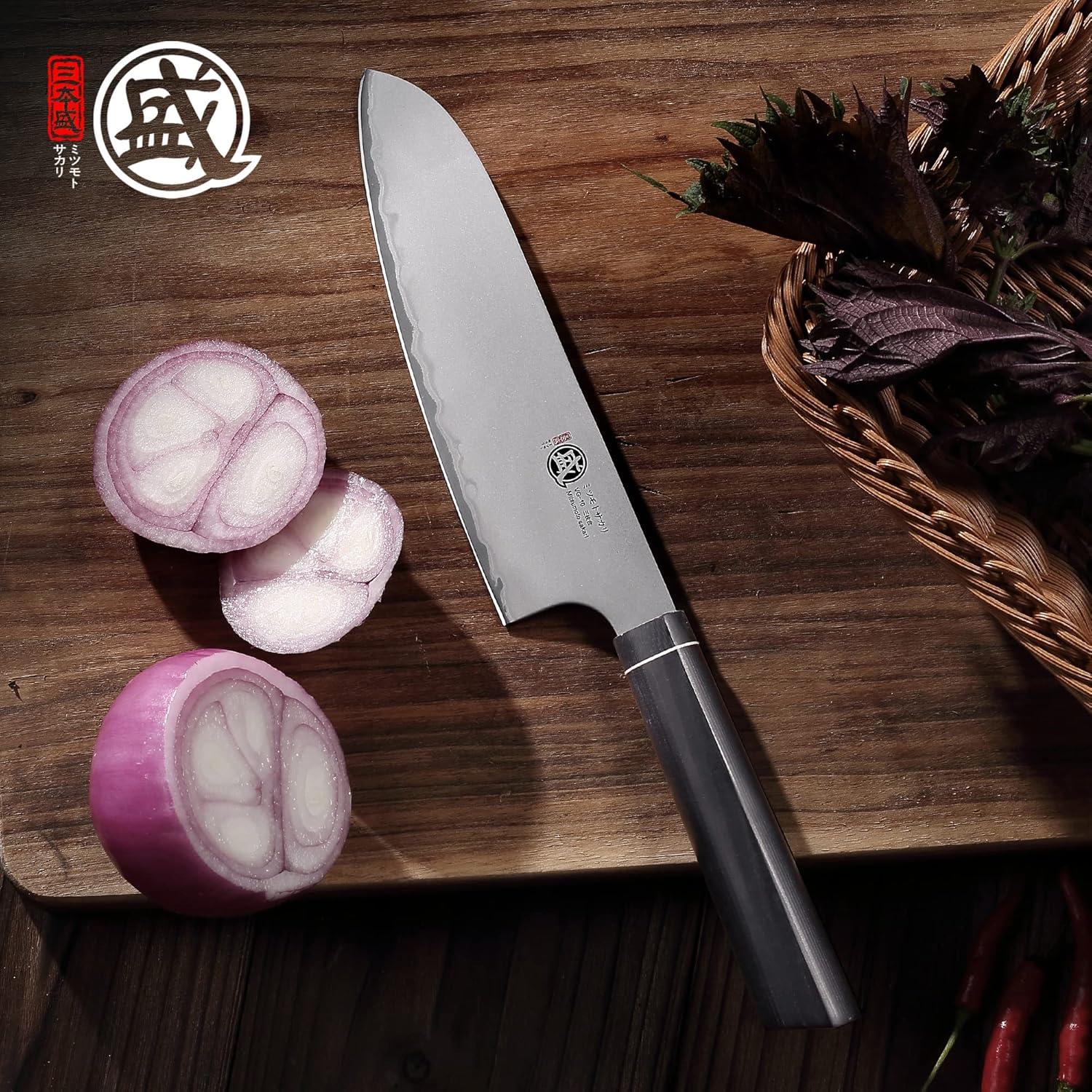 Cuchillo de Chef Santoku MITSUMOTO SAKARI 17.78 cm VG-10