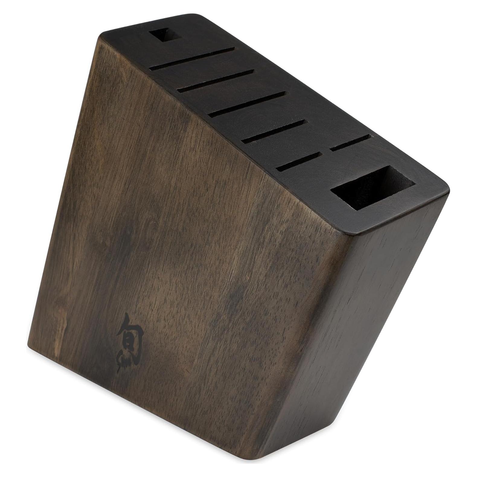 Bloque de cuchillos angulado Shun de madera para 8 piezas